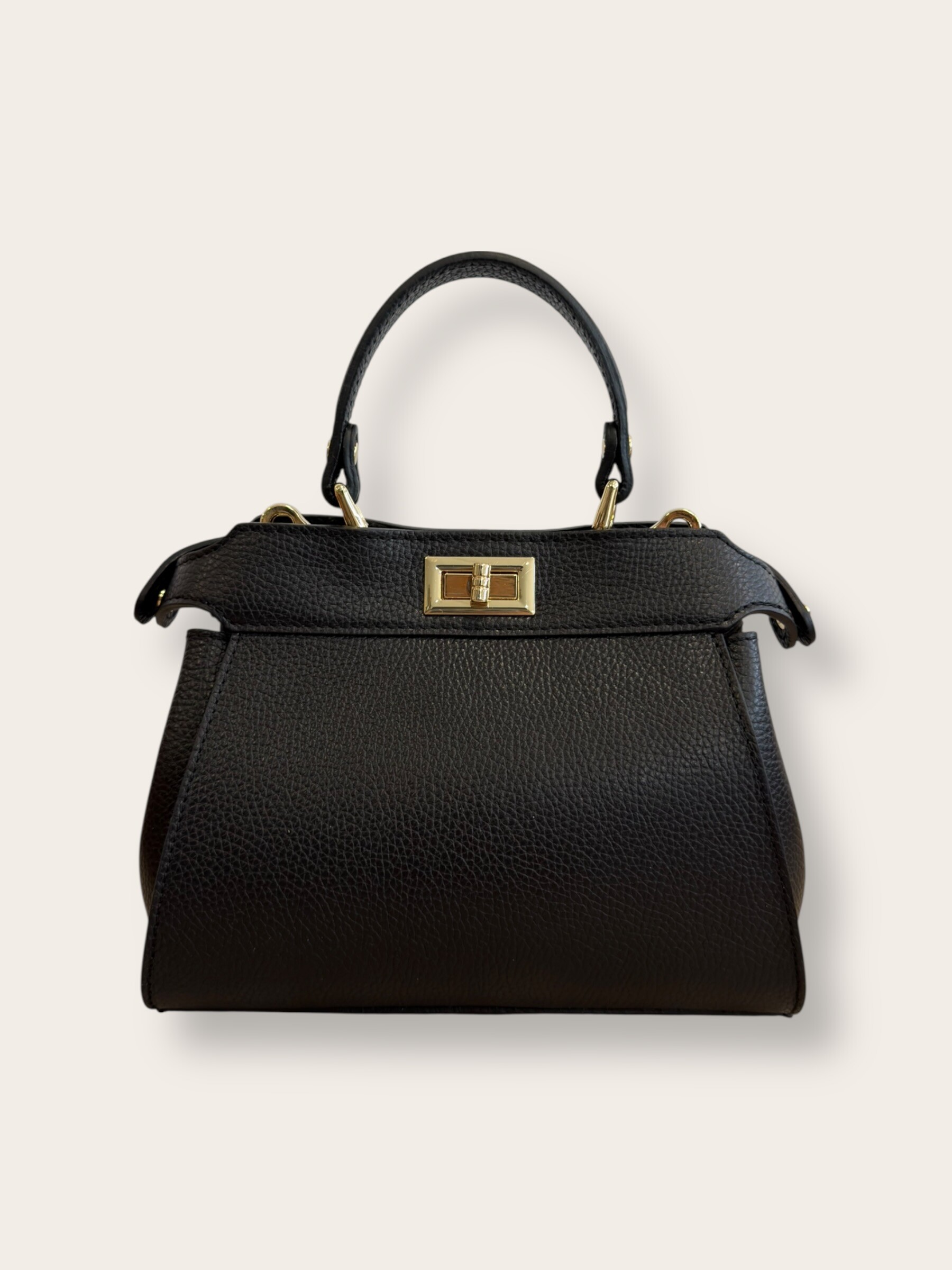 Grossiste CUOIO & CHIC - Sac à main à deux compartiments en cuir grainé