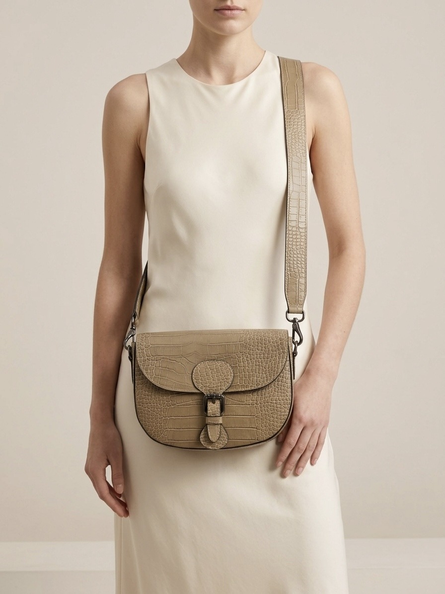 Wholesaler CUOIO & CHIC - Crocodile print shoulder bag