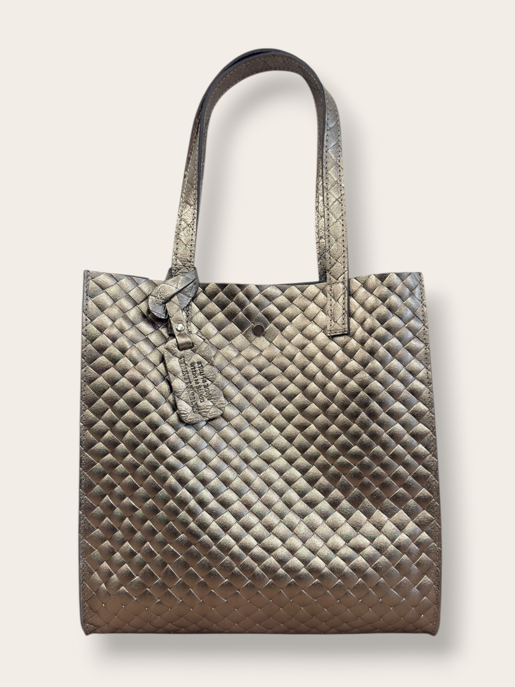 Wholesaler CUOIO & CHIC - Printed laminated leather shopper bag