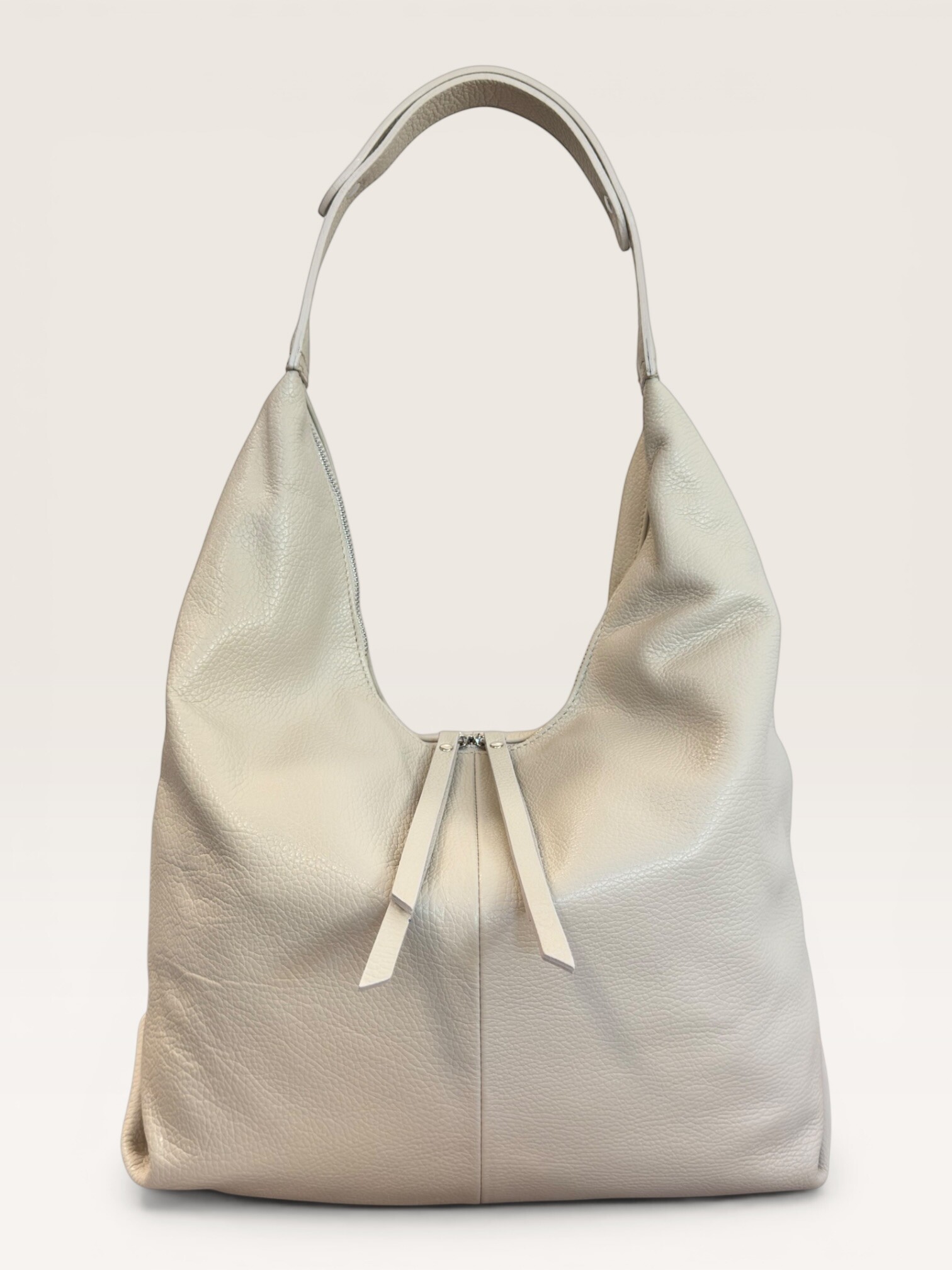 Grossista CUOIO & CHIC - Maxi borsa a spalla con doppia cerniera, pelle martellata