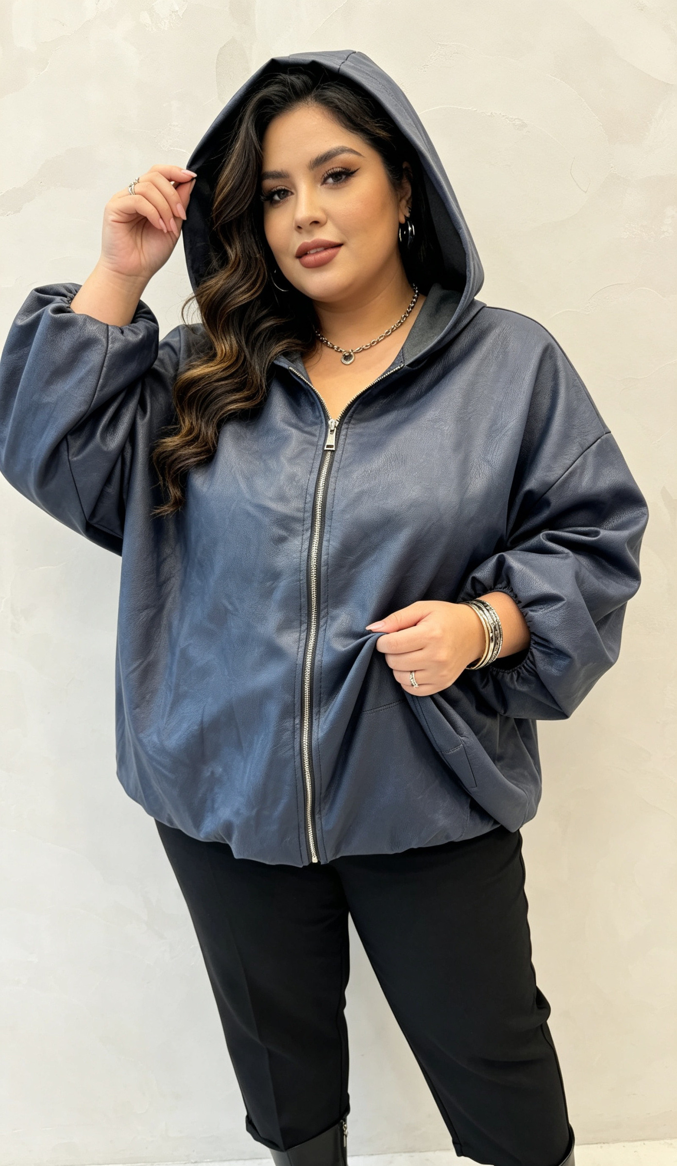 Wholesaler CURVY RONDE (Grande Taille/Over Size) - Plus size faux leather jacket
