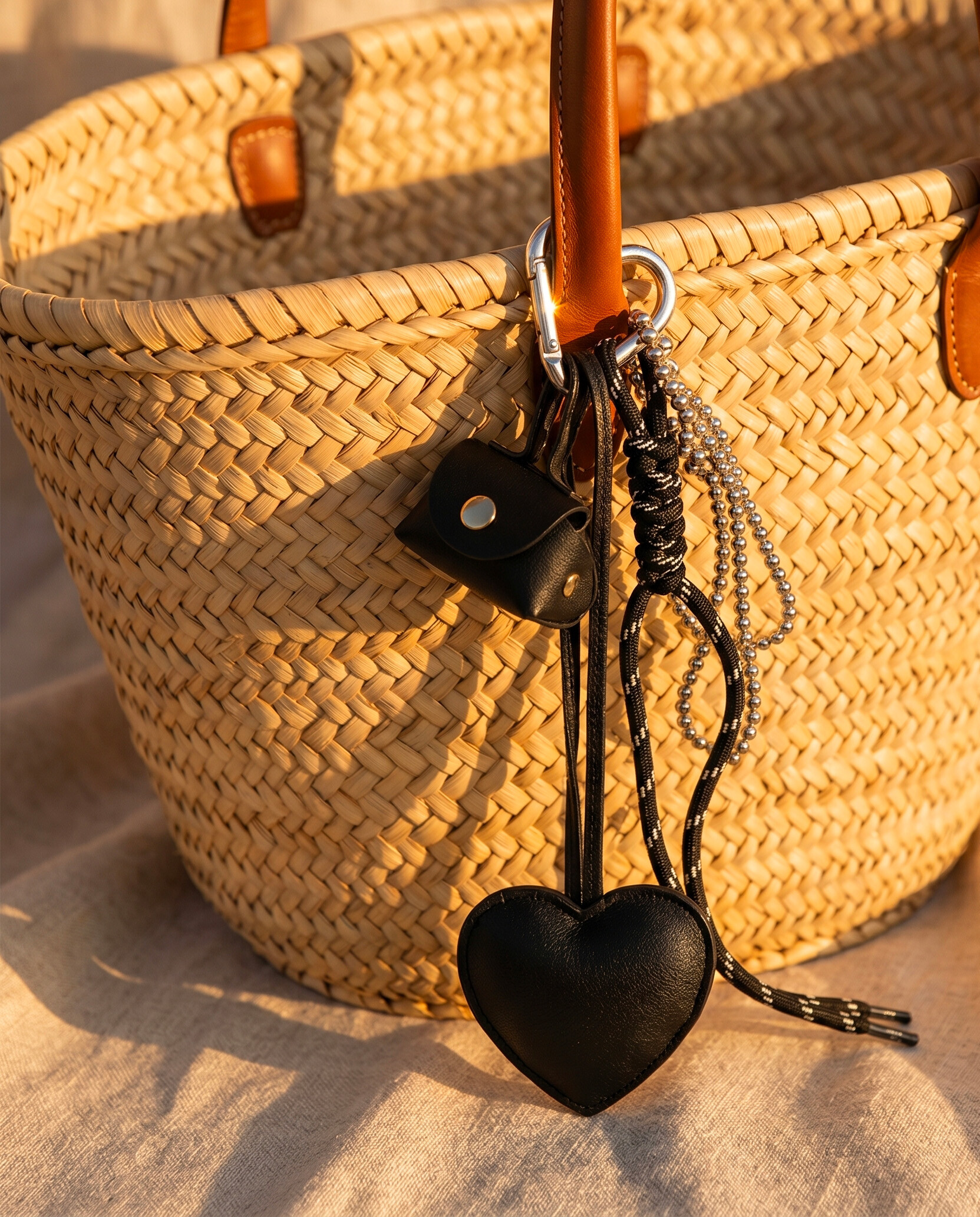 Mayorista D Bijoux - Llavero amuleto de corazón negro con bolsita