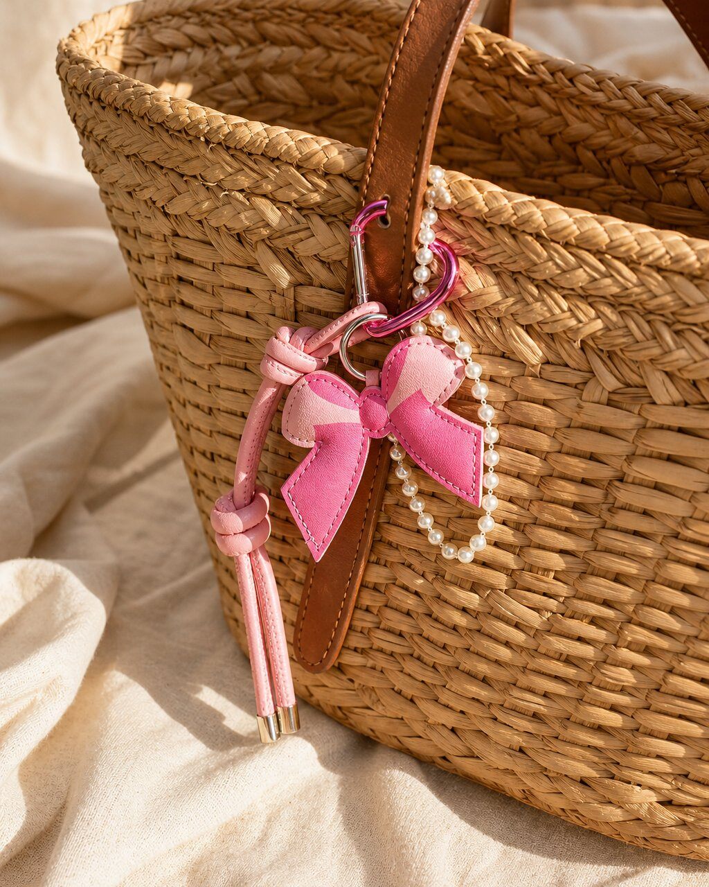 Mayorista D Bijoux - Llavero de bolso amuleto con lazo rosa
