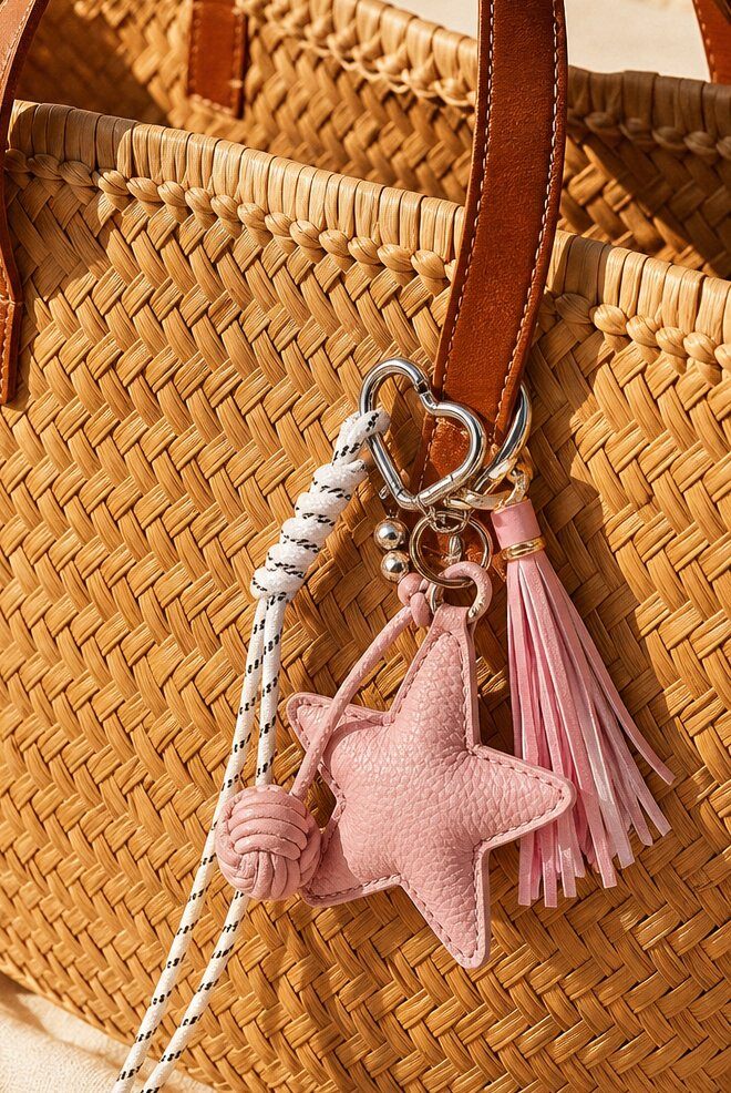 Mayorista D Bijoux - Llavero de bolso amuleto estrella rosa