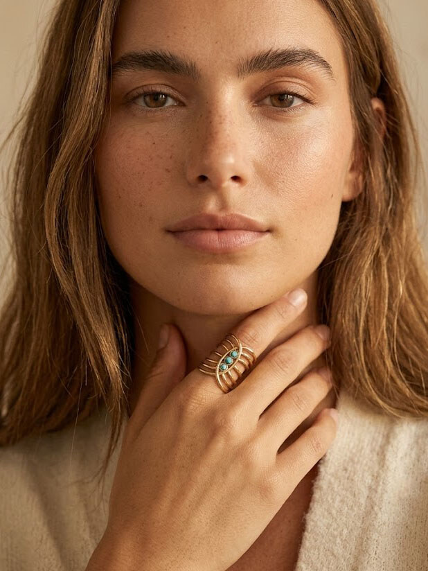 Grossiste D Bijoux - Grande bague 3 perles