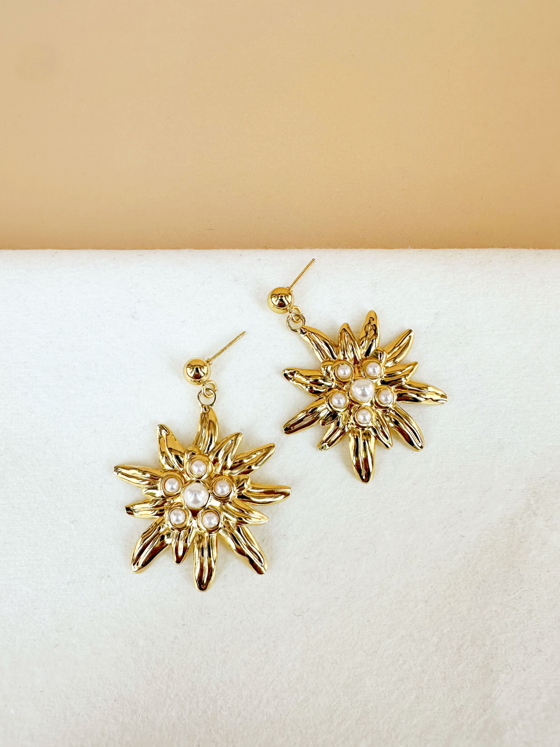 Wholesaler D Bijoux - stainless steel pearl flower earrings