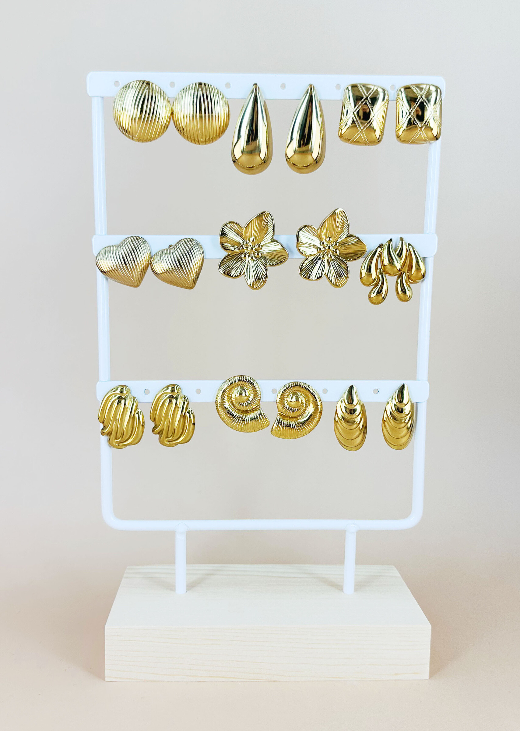 Wholesaler D Bijoux - Stainless steel earrings set with display case
