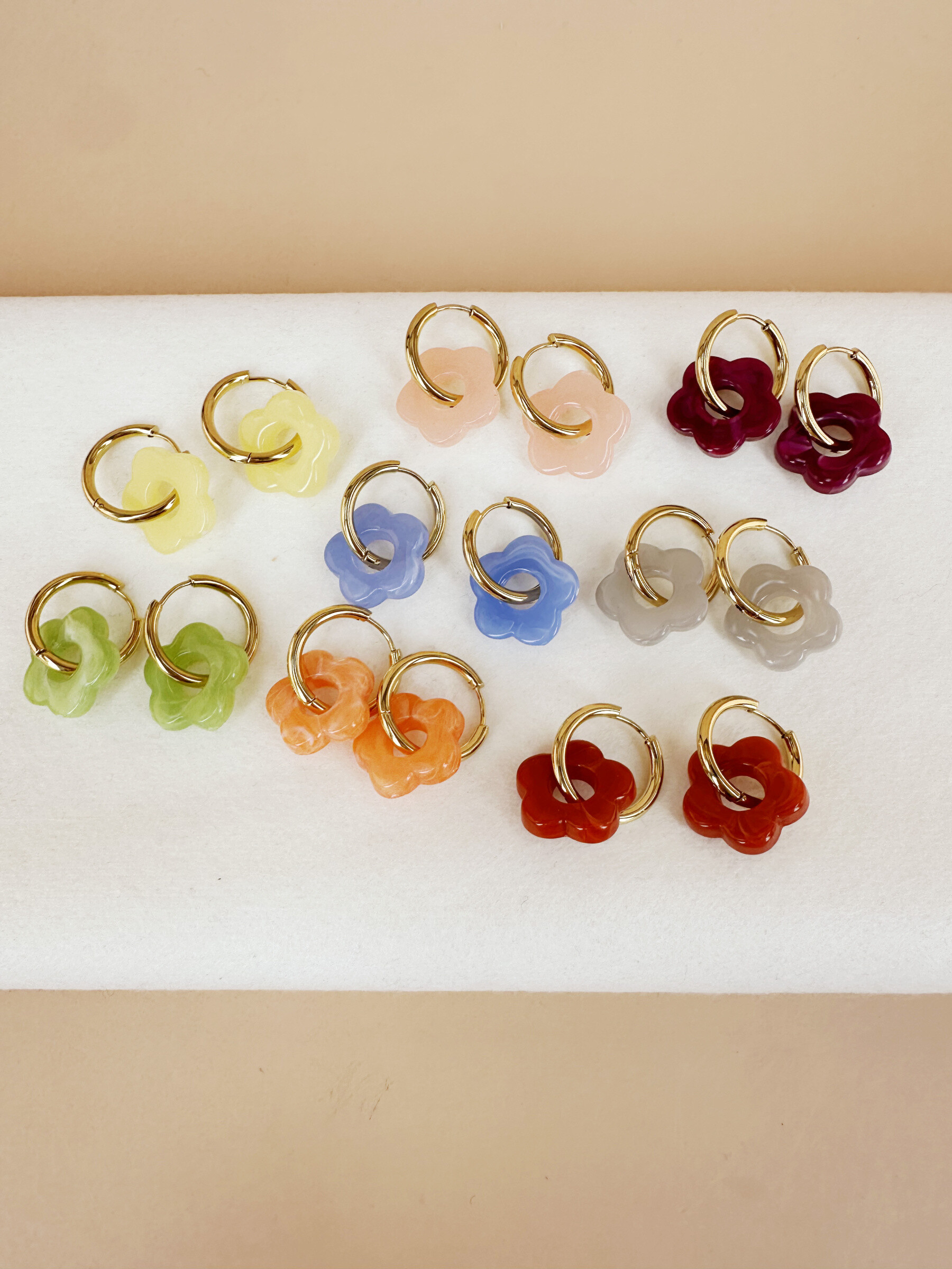 Wholesaler D Bijoux - Creole earrings Pampilles flowers