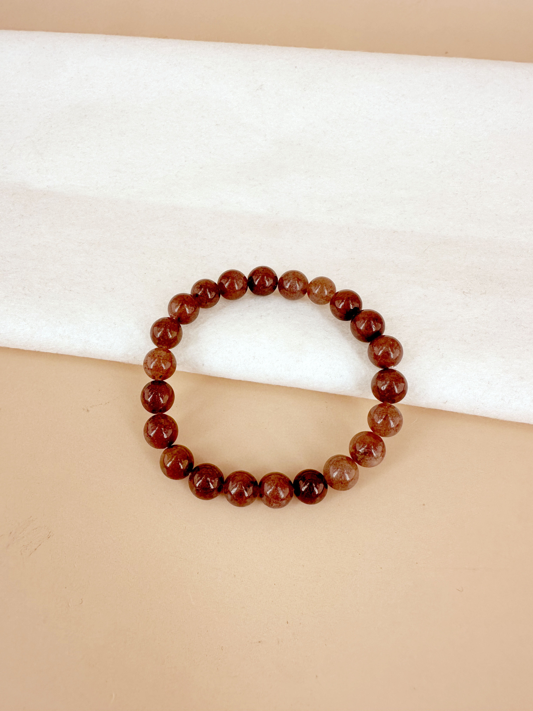Bracelet Pierre Naturelle Jaspe Rouge 8mm - Bijou Femme élastique, Cadeau Spiritualité