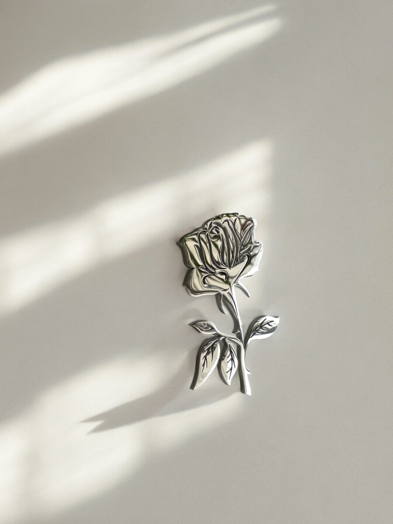 Großhändler D Bijoux - Blumenbrosche aus Edelstahl