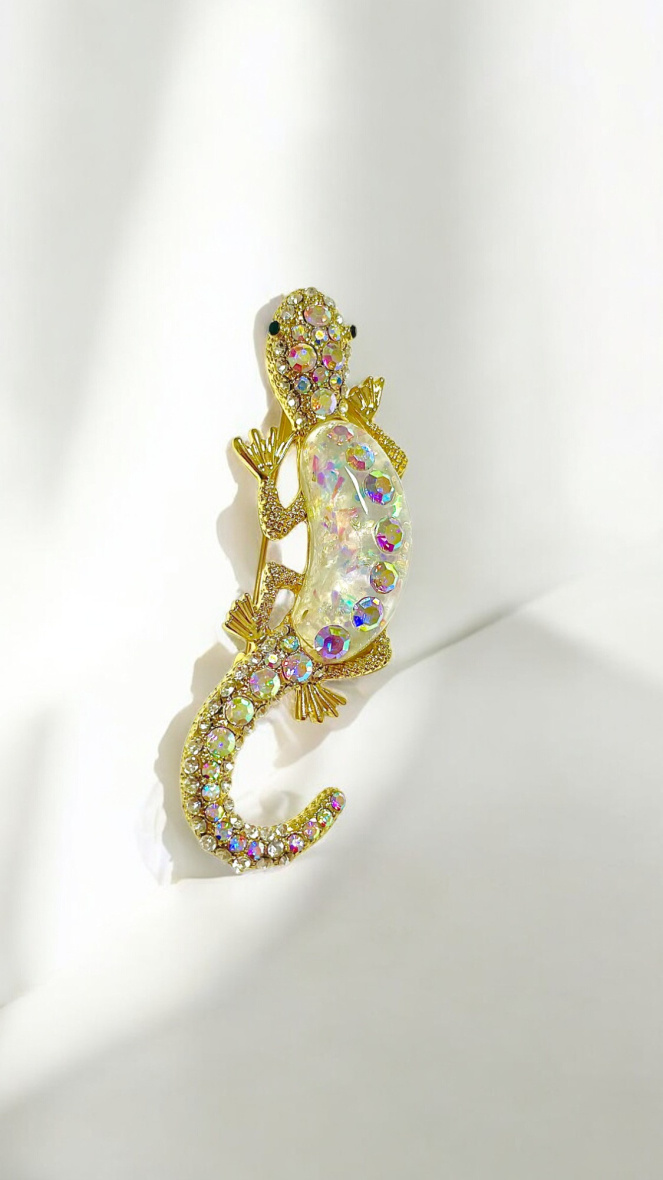 Großhändler D Bijoux - Blattbrosche aus Edelstahl