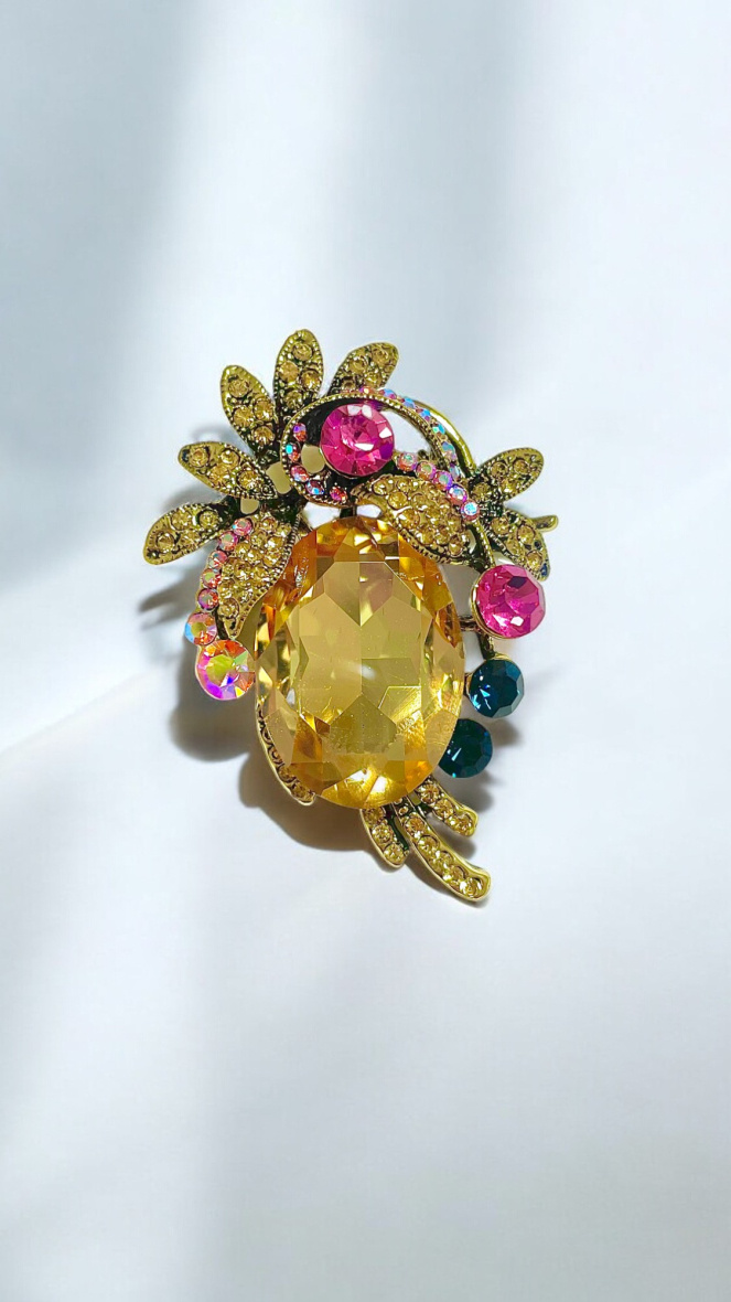Großhändler D Bijoux - Blattbrosche aus Edelstahl