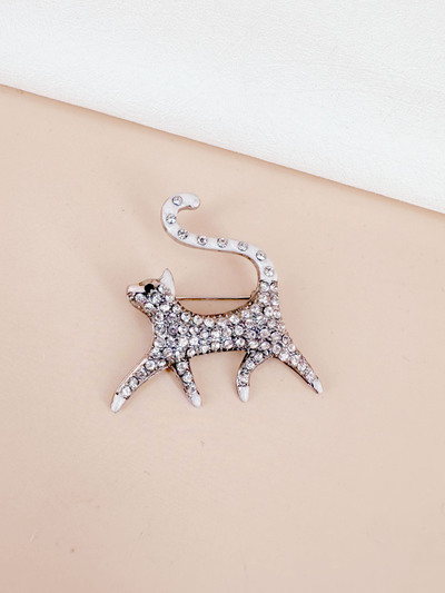 Grossiste D Bijoux - Broche chat argent Grossiste D Bijoux - Broche chat argent