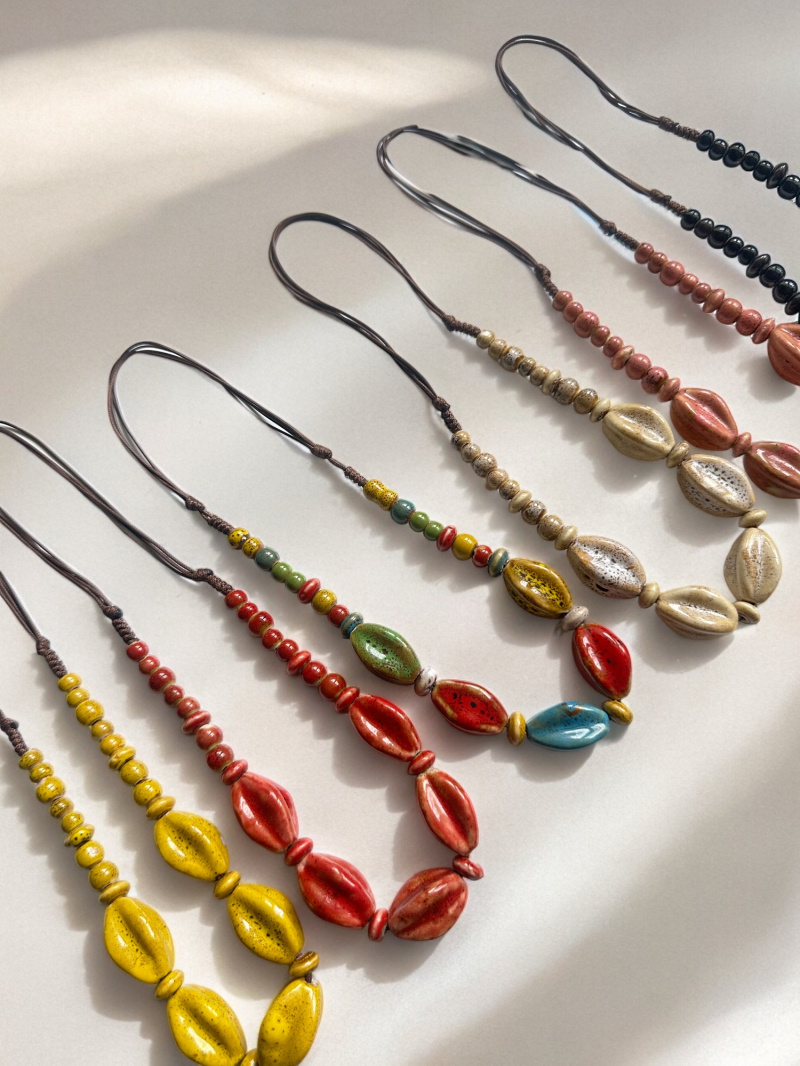Grossiste D Bijoux - Collier perles céramique