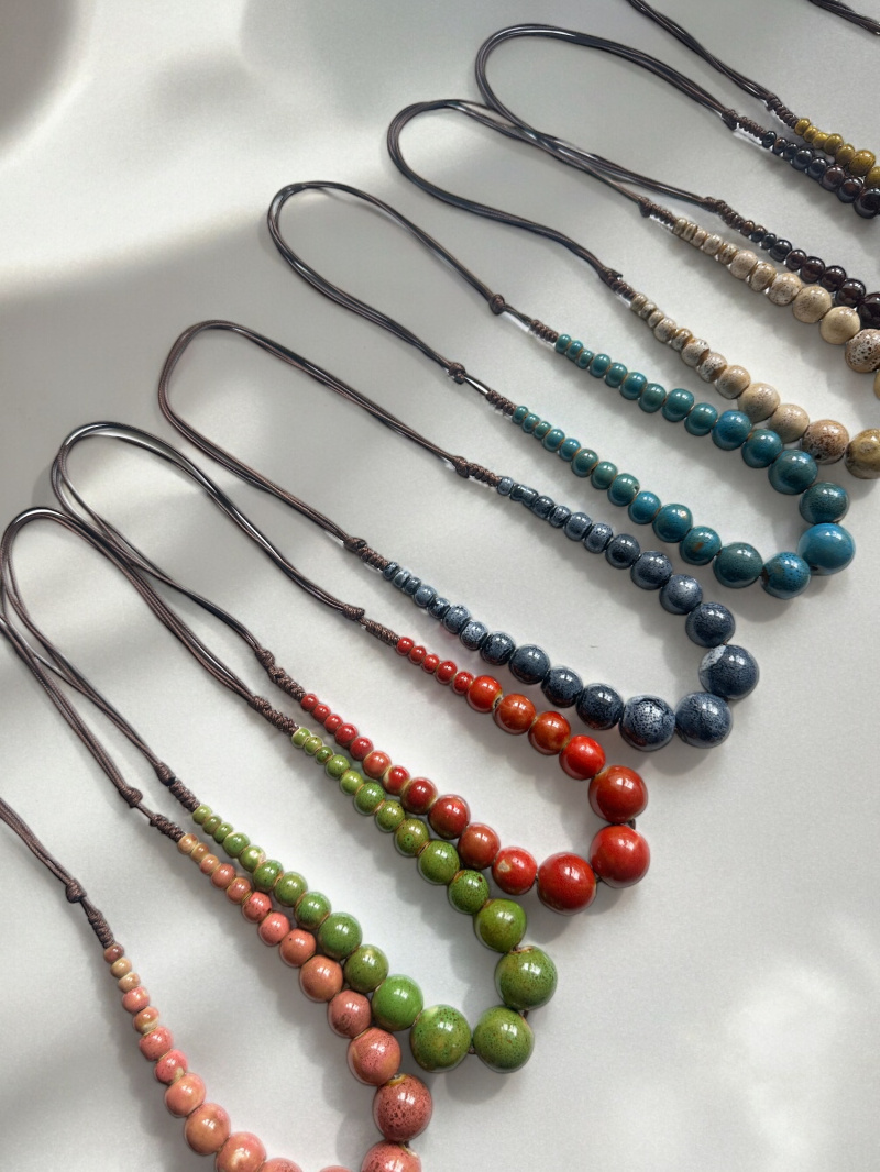 Grossiste D Bijoux - Collier perles céramique