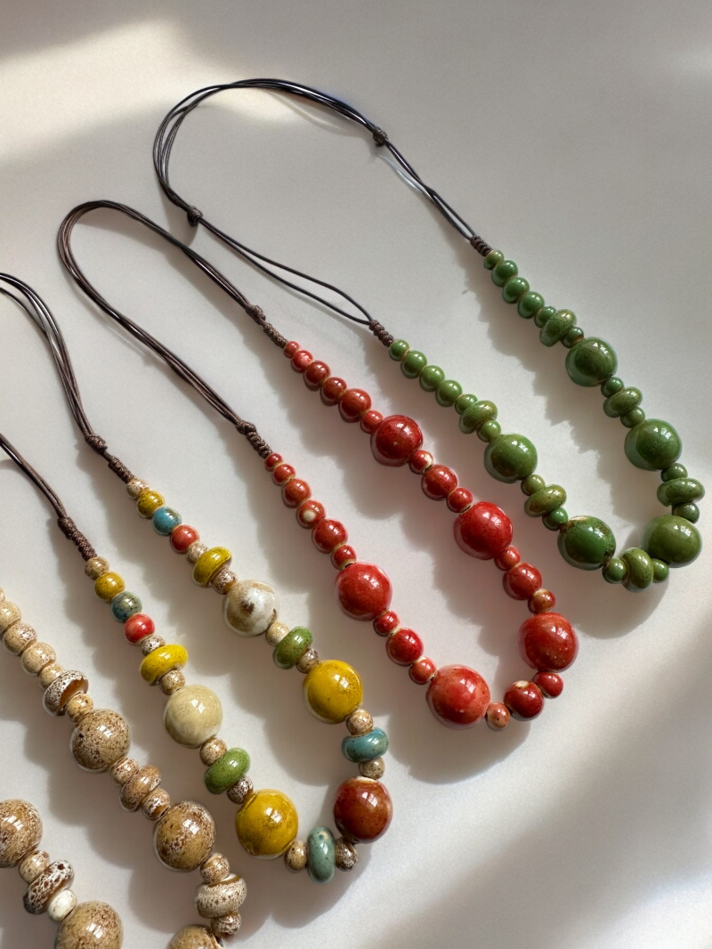 Grossiste D Bijoux - Collier perles céramique