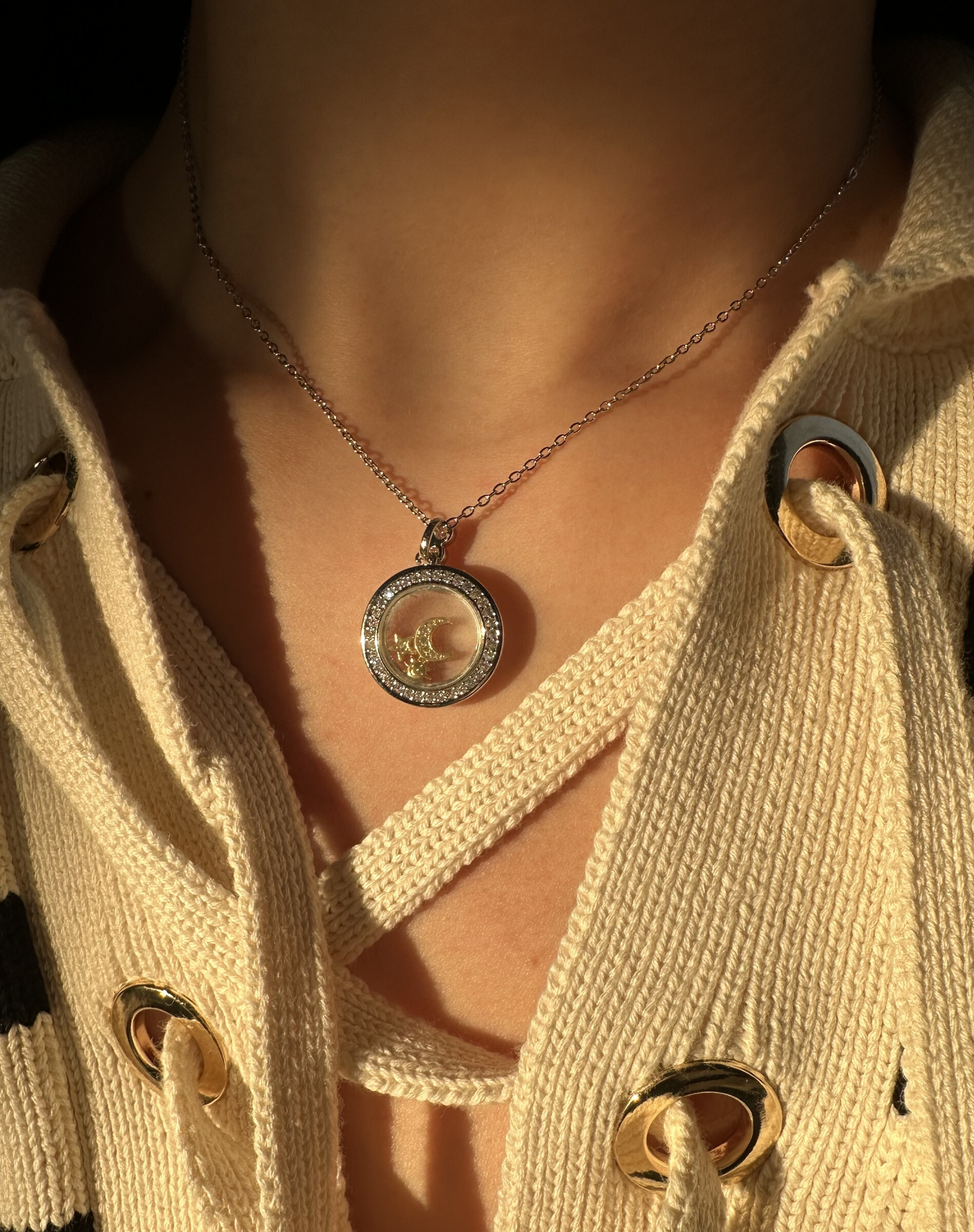 Wholesaler D Bijoux - Stainless Steel Star Moon Necklace