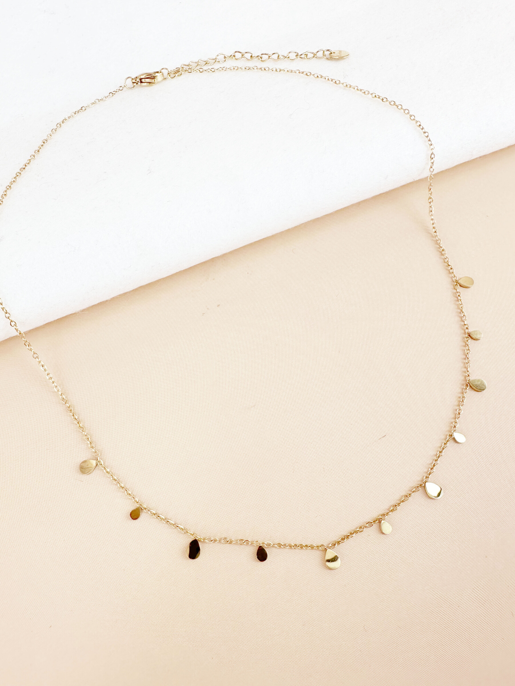Grossiste D Bijoux - Collier pampilles en goutte acier inoxydable