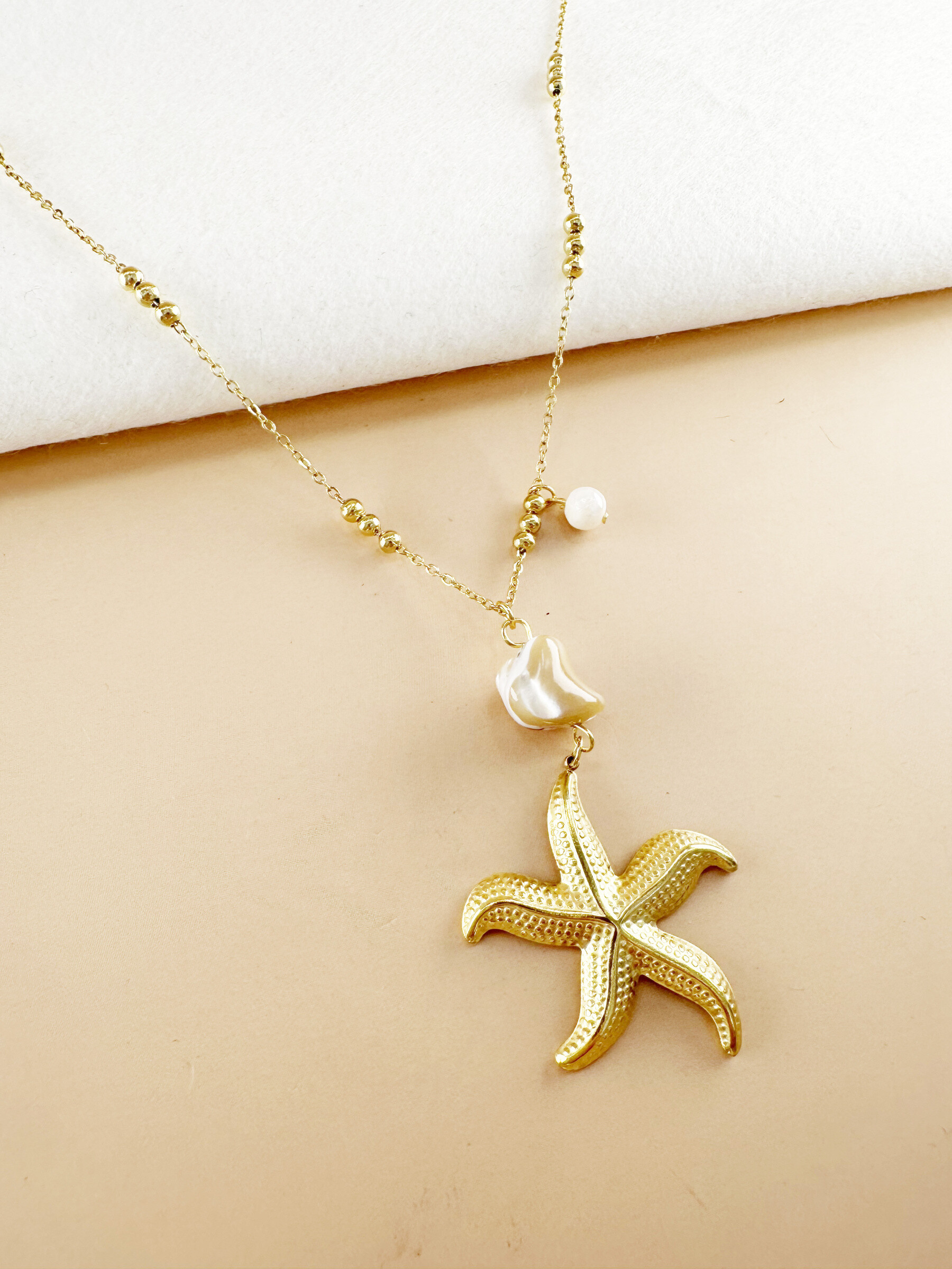 Wholesaler D Bijoux - Stainless steel starfish necklace