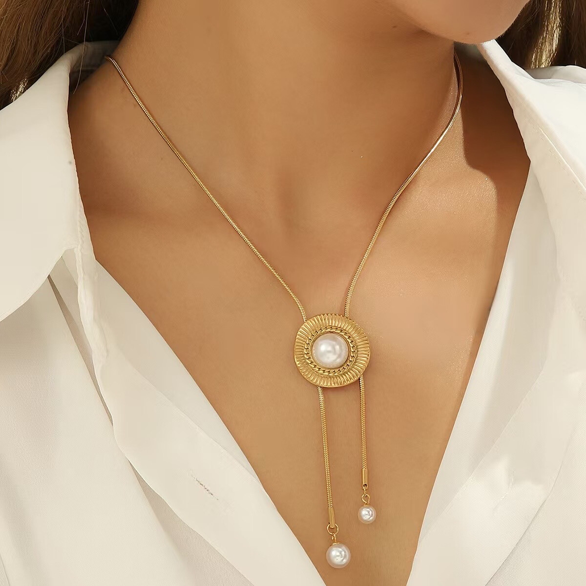 Wholesaler D Bijoux - Stainless steel beaded necklace
