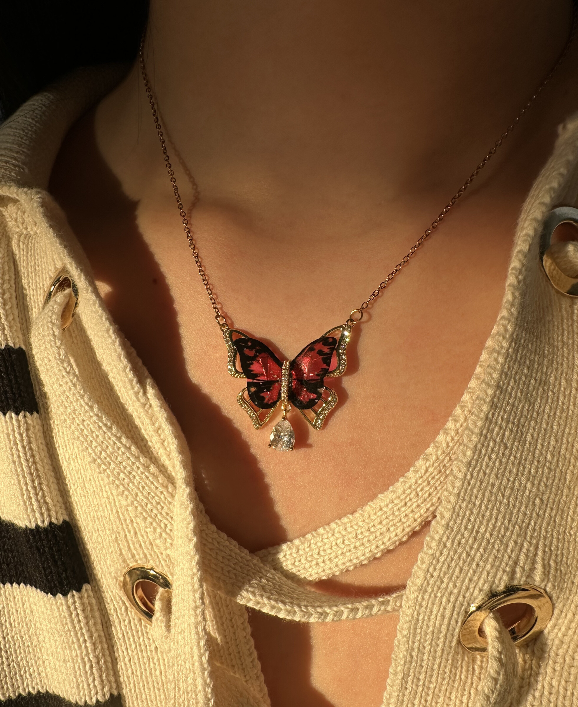 Wholesaler D Bijoux - Stainless Steel Butterfly Necklace