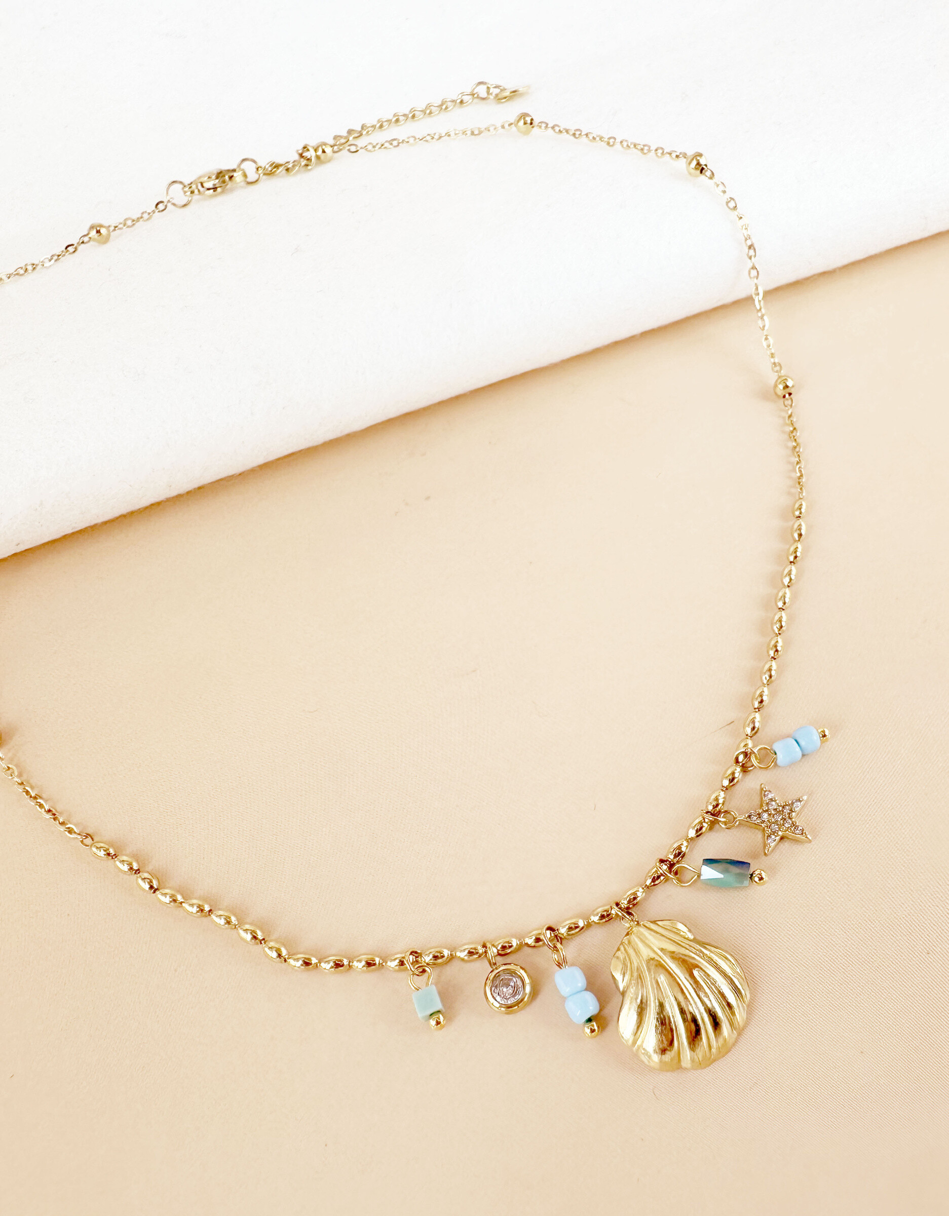 Grossiste D Bijoux - Collier coquillages et pendants en acier inoxydable