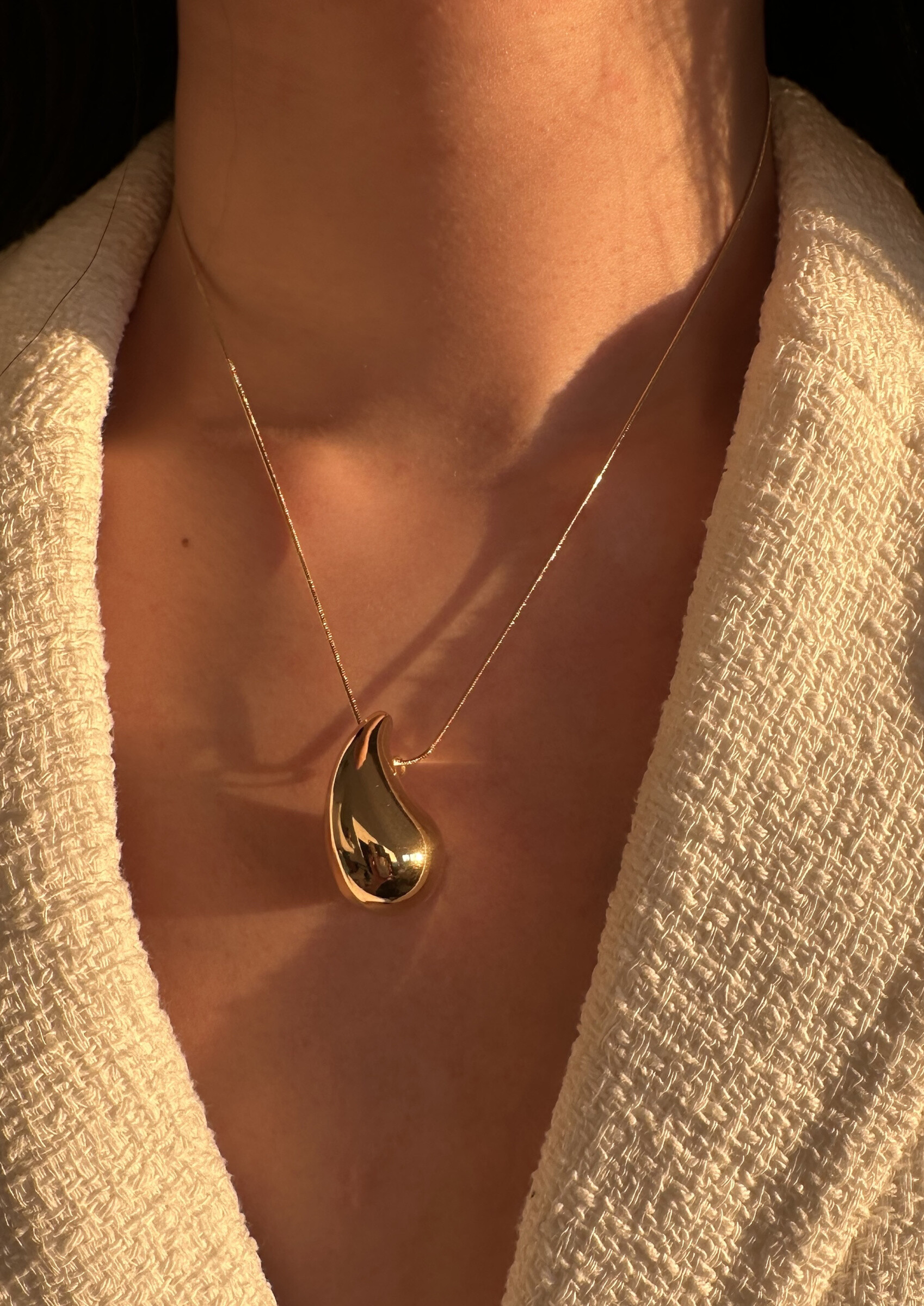 Grossiste D Bijoux - Collier goutte en acier inoxydable