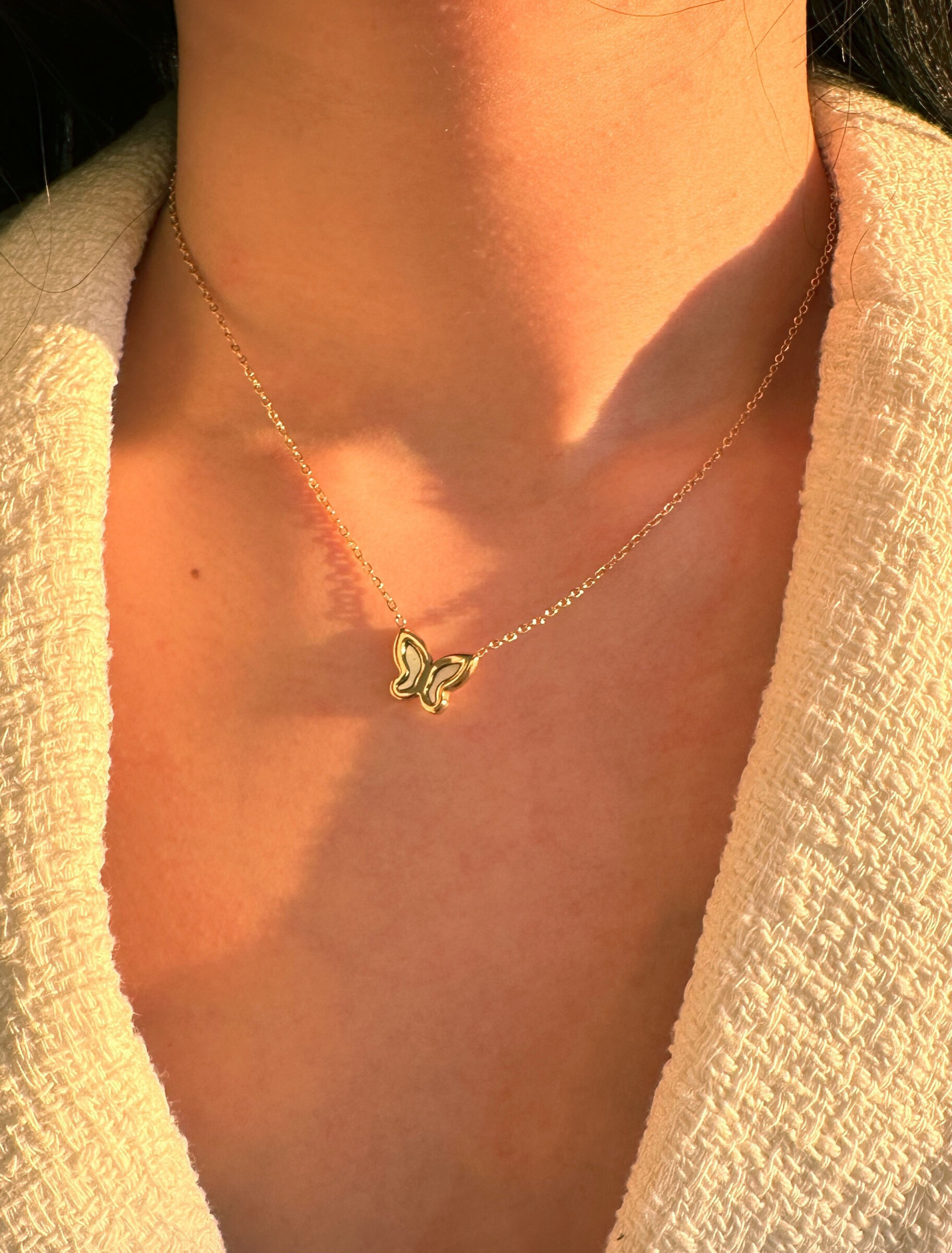 Grossiste D Bijoux - Collier Papillon en acier inoxydable
