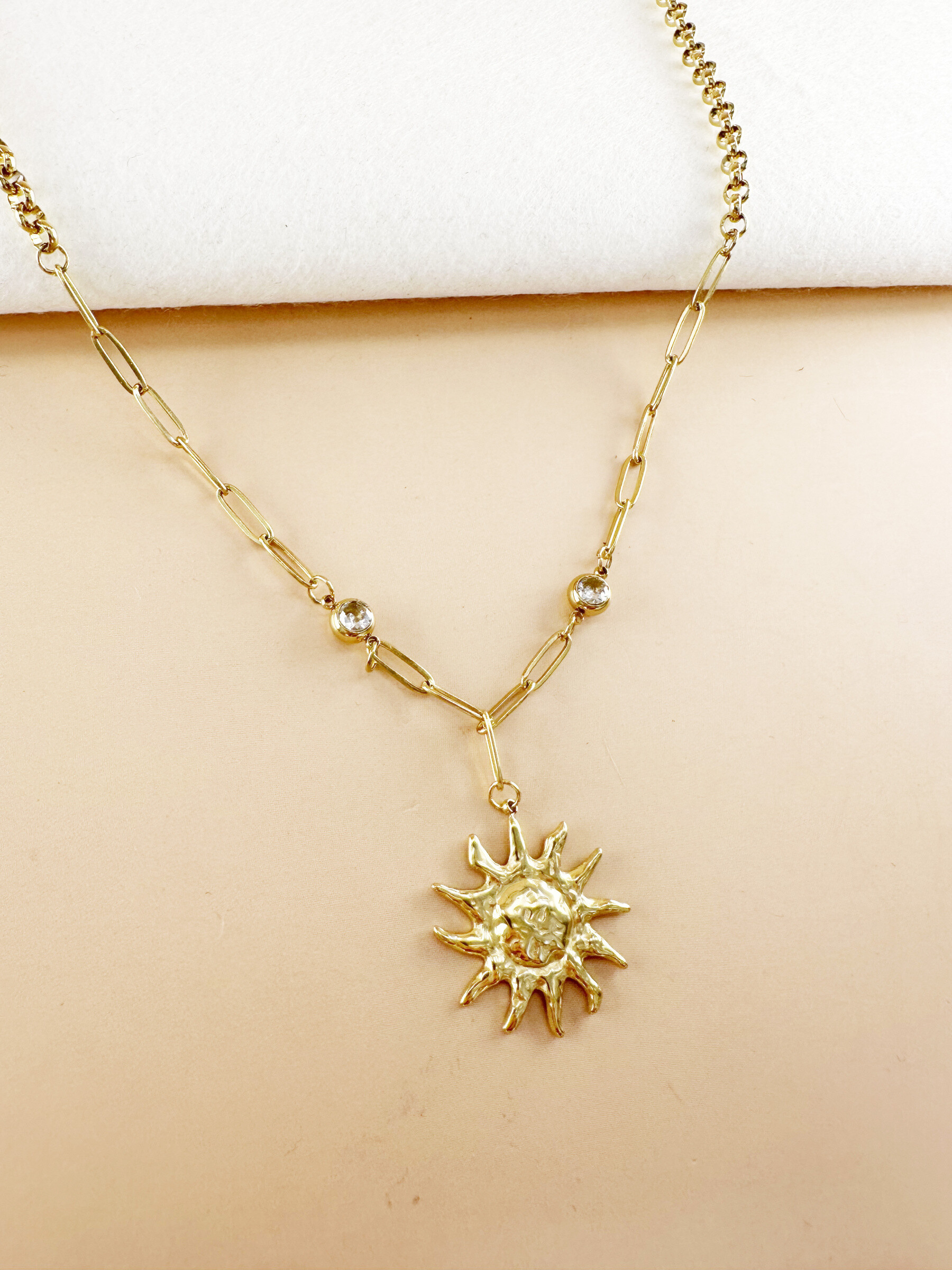 Wholesaler D Bijoux - Stainless Steel Sun Pendant Chain Necklace