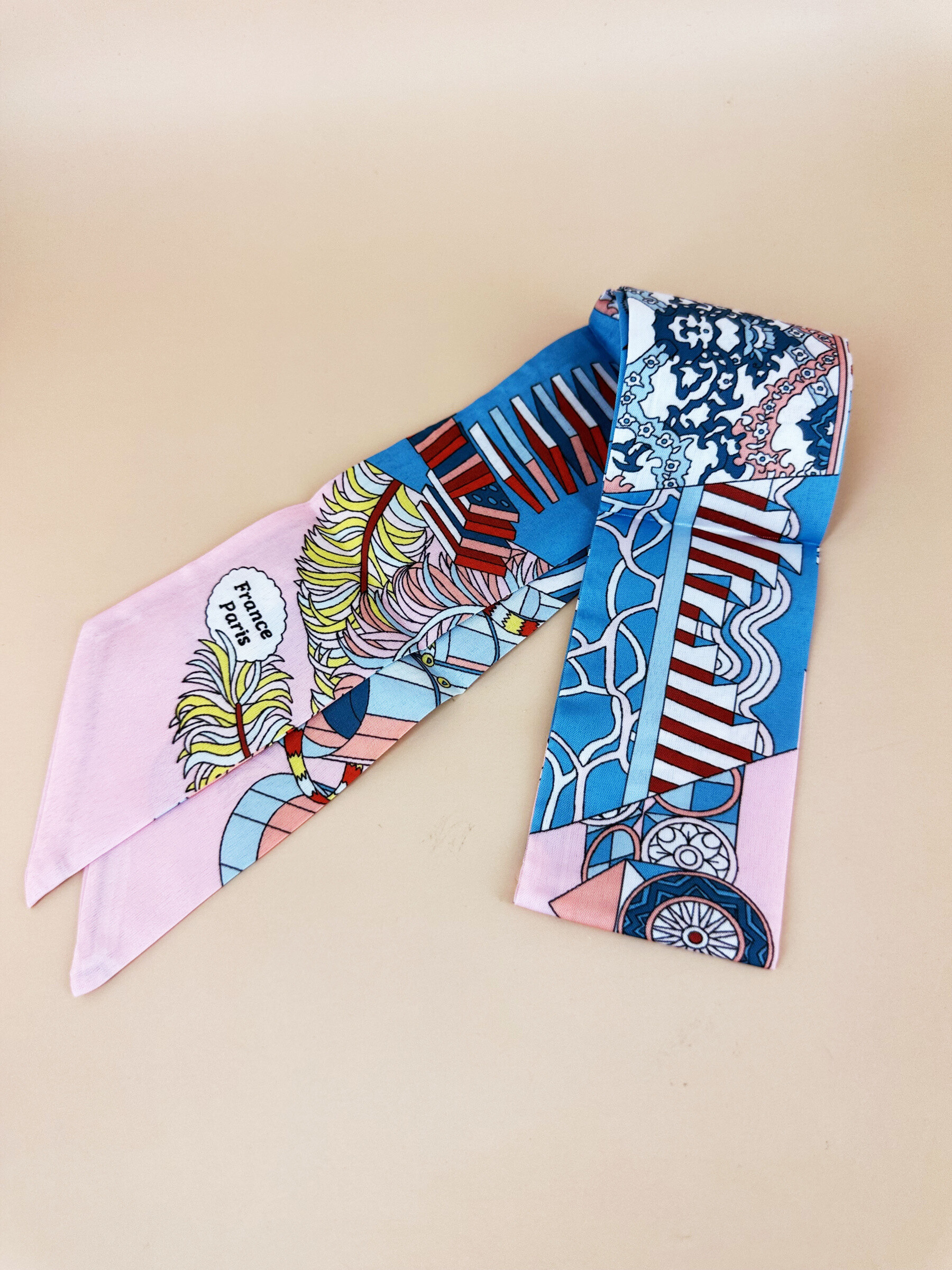 Wholesaler D Bijoux - Small headband scarf, multi-purpose, hair, bag, key ring