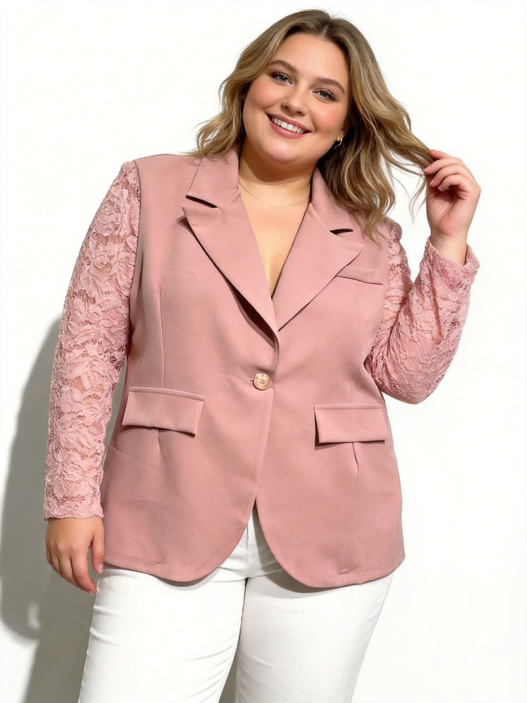 Großhändler D&L CREATION - Blazer mit Spitzenärmeln Größen 38 bis 48