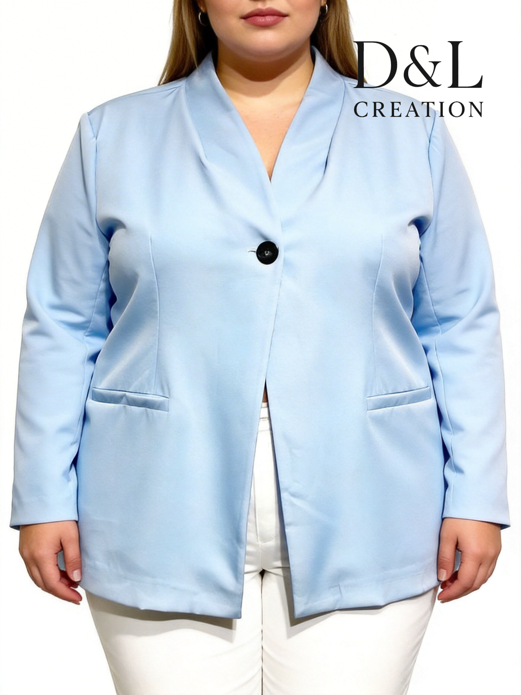 Großhändler D&L CREATION - Zweireihiger Blazer mit einem Knopf und Ziertaschen, Größen 38 bis 48