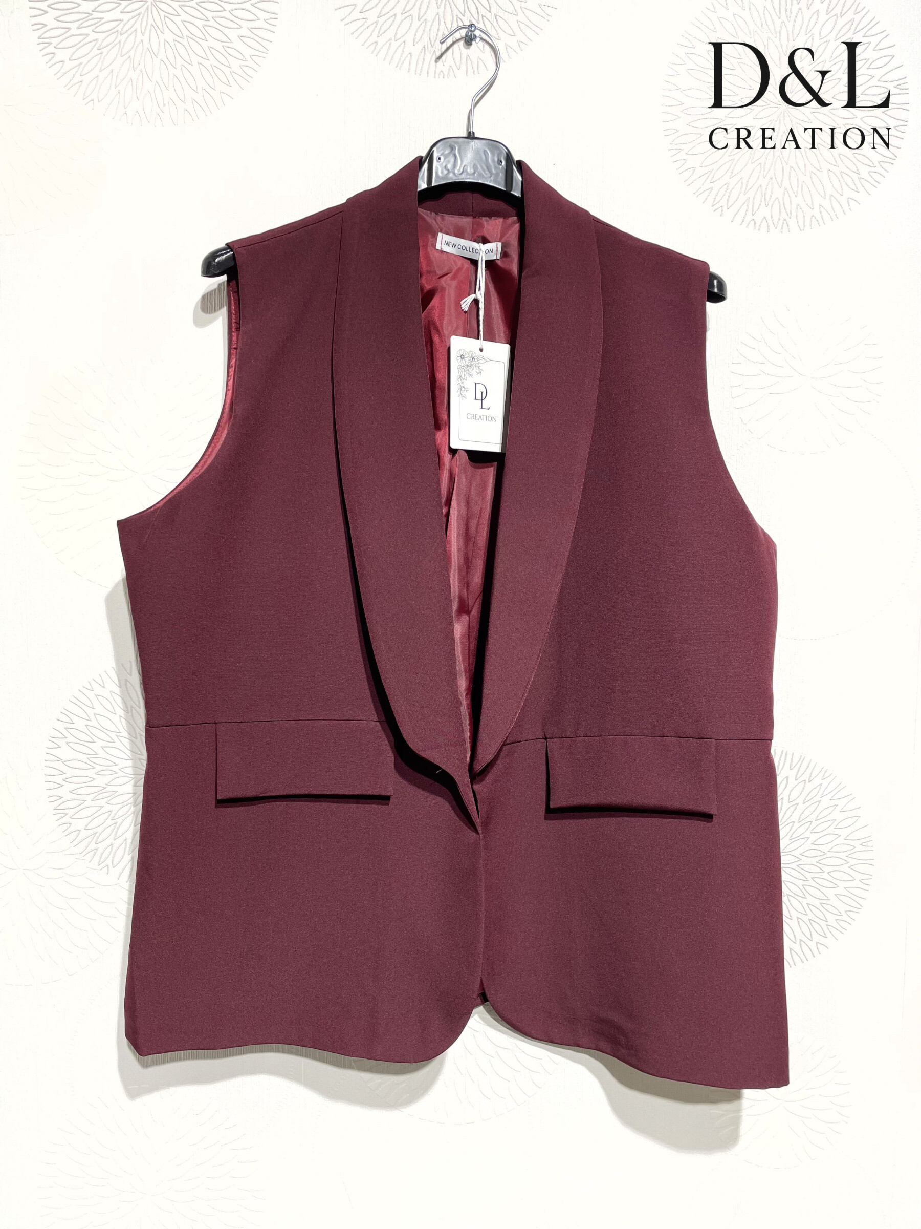 Mayorista D&L CREATION - Blazer sin mangas con bolsillos falsos talla 38 a 48