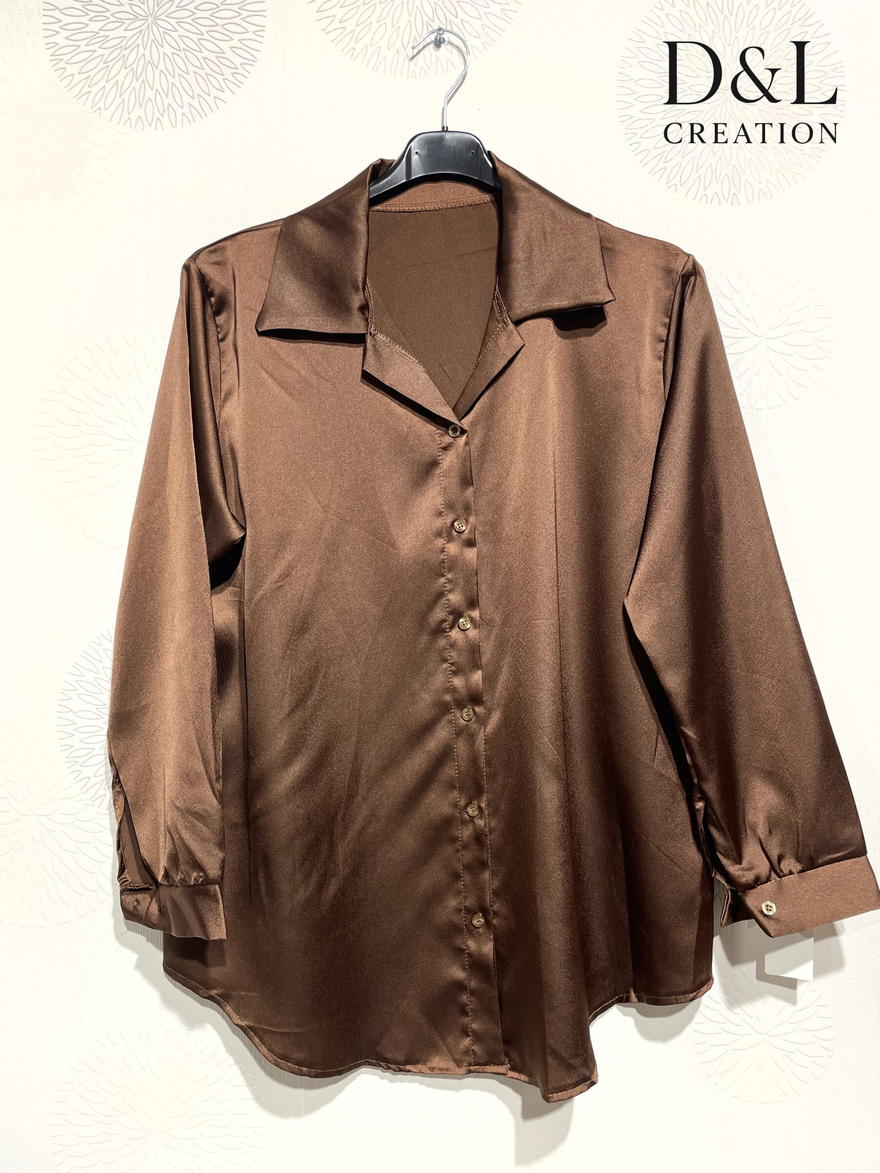 Wholesaler D&L CREATION - Solid satin shirt sizes 38 to 48