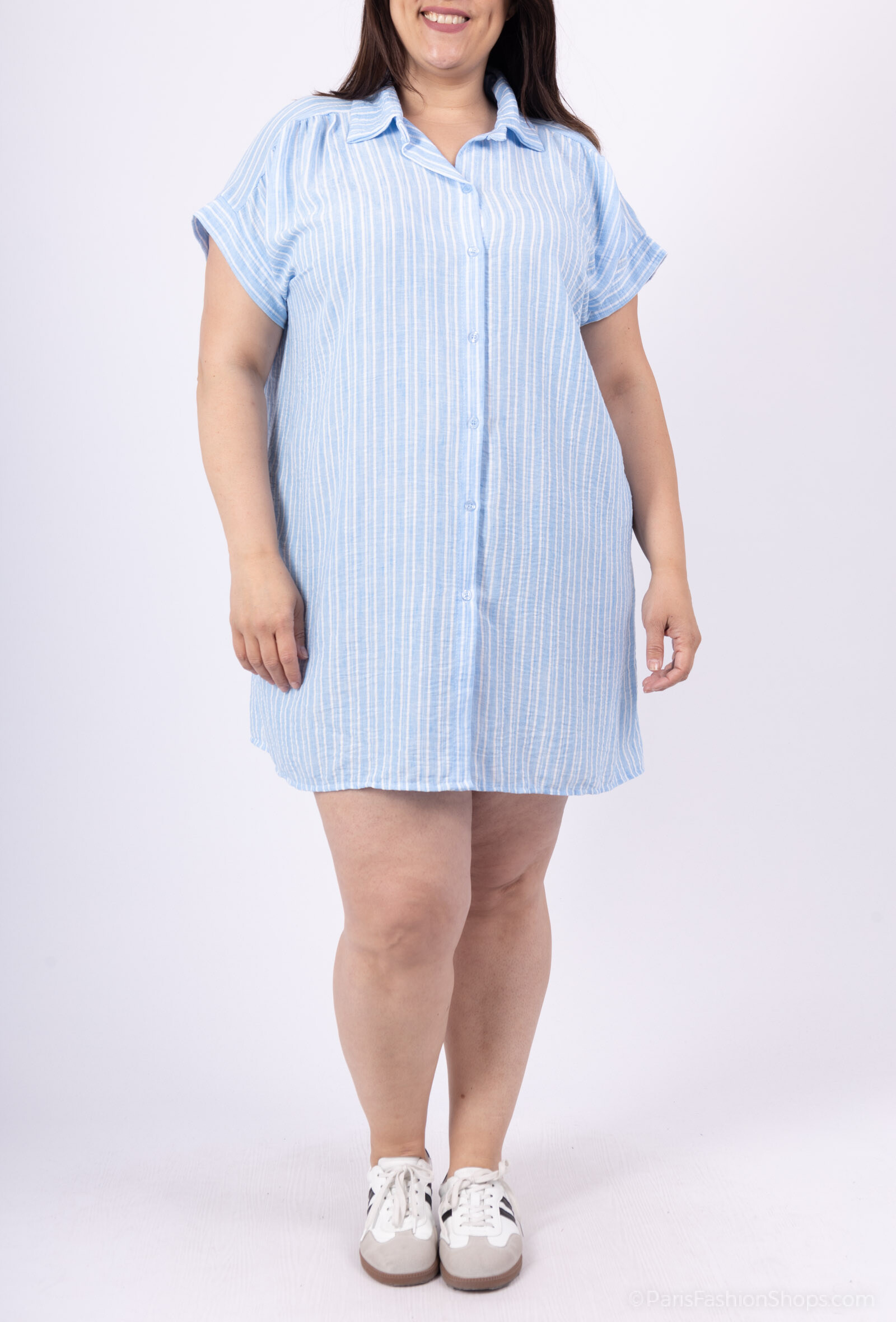 Grossiste D&L CREATION - Chemise longue rayée T38 à T54