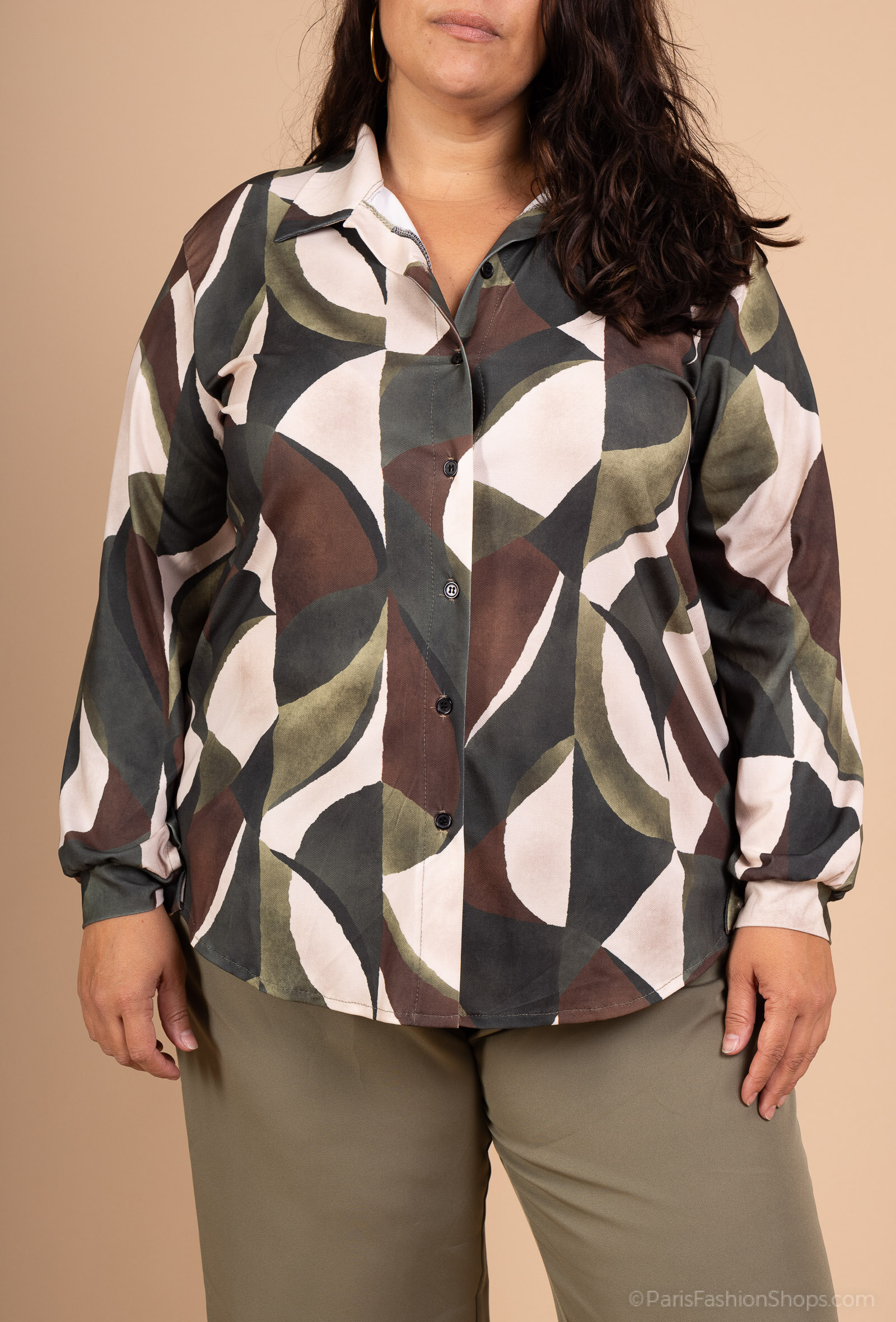Wholesaler D&L CREATION - Ultra-stretch printed shirt sizes 38 to 50