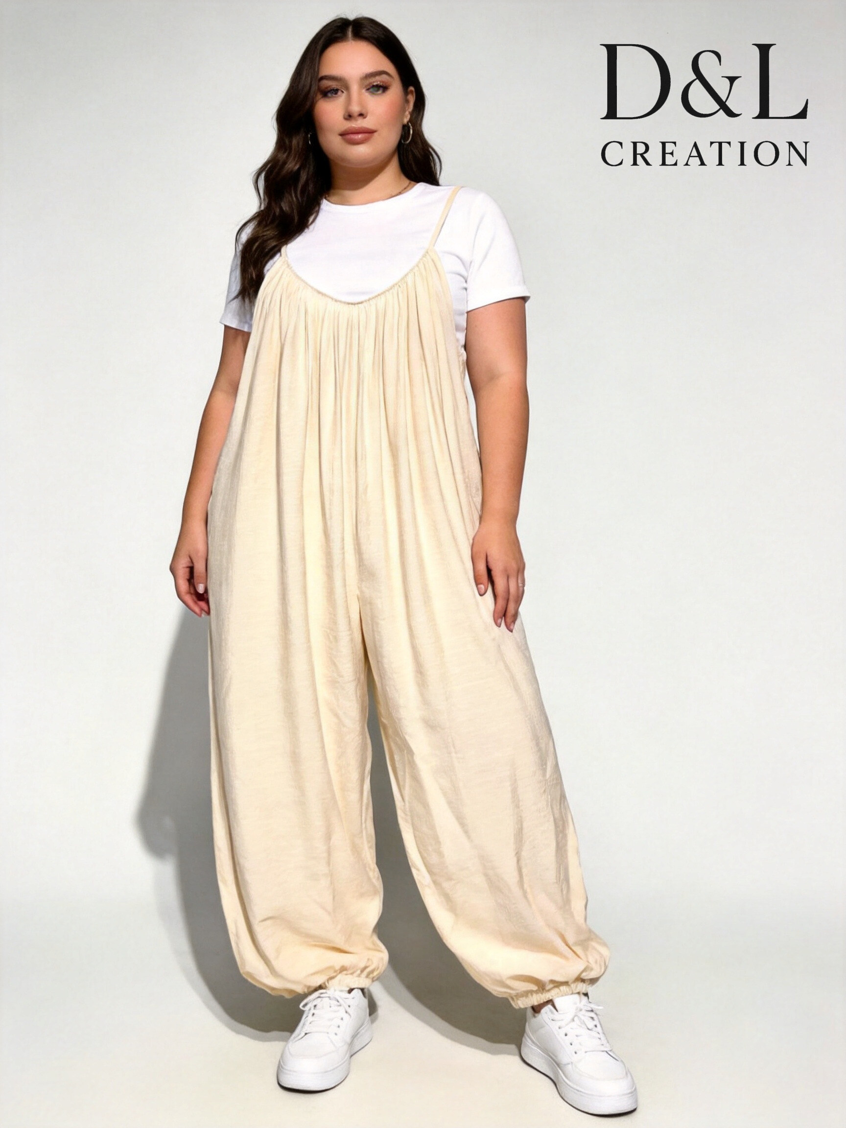 Großhändler D&L CREATION - Große Größe Overall mit gerafften Knöcheln, Größen 40 bis 54
