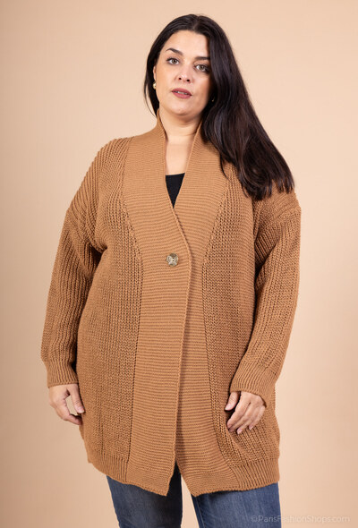 Grossiste D&L CREATION - Gilet long tricot avec bouton T38 à T52 Grossiste D&L CREATION - Gilet long tricot avec bouton T38 à T52