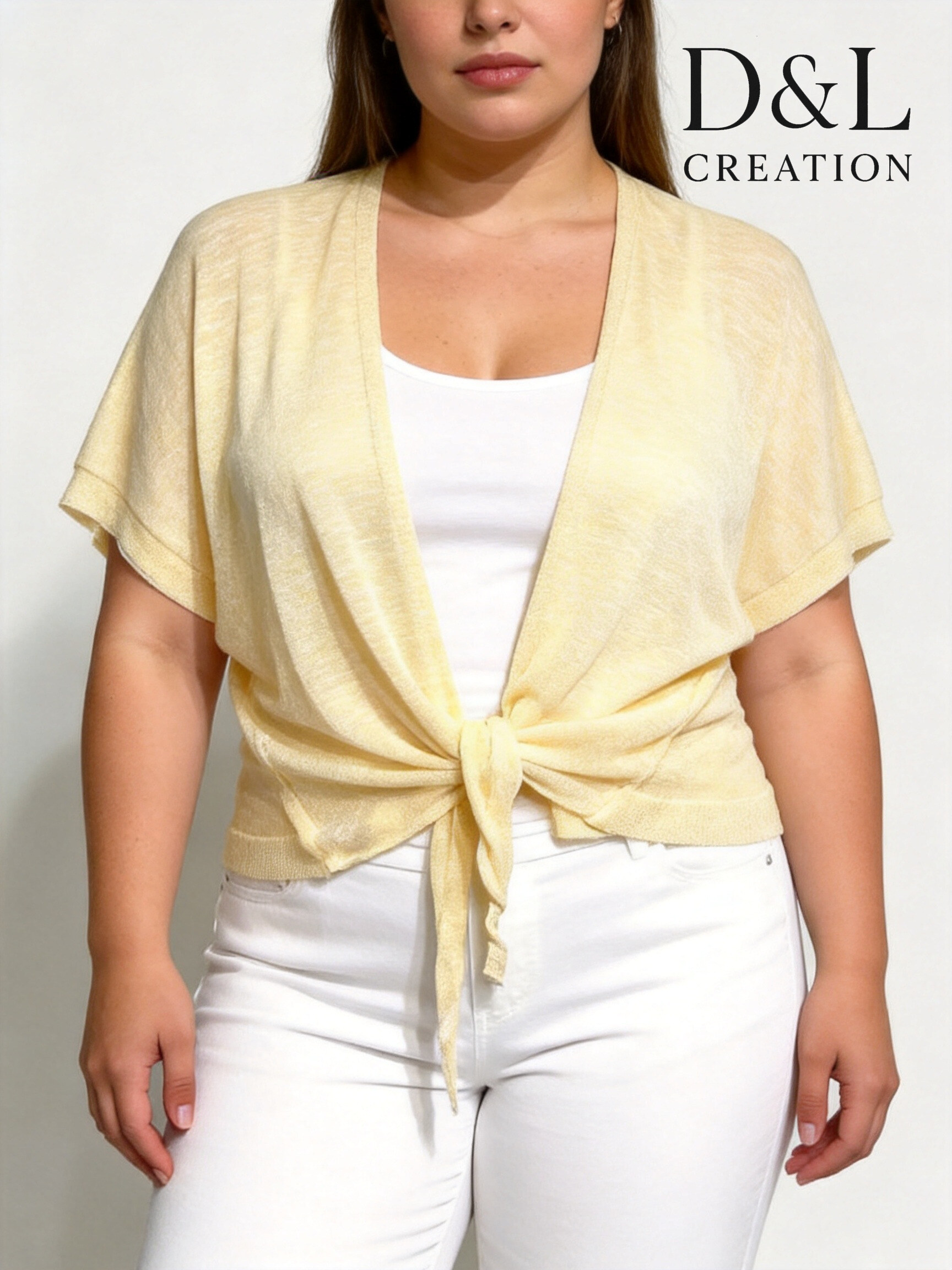 Grossista D&L CREATION - Bolero leggero a maniche corte taglie 38 a 52+