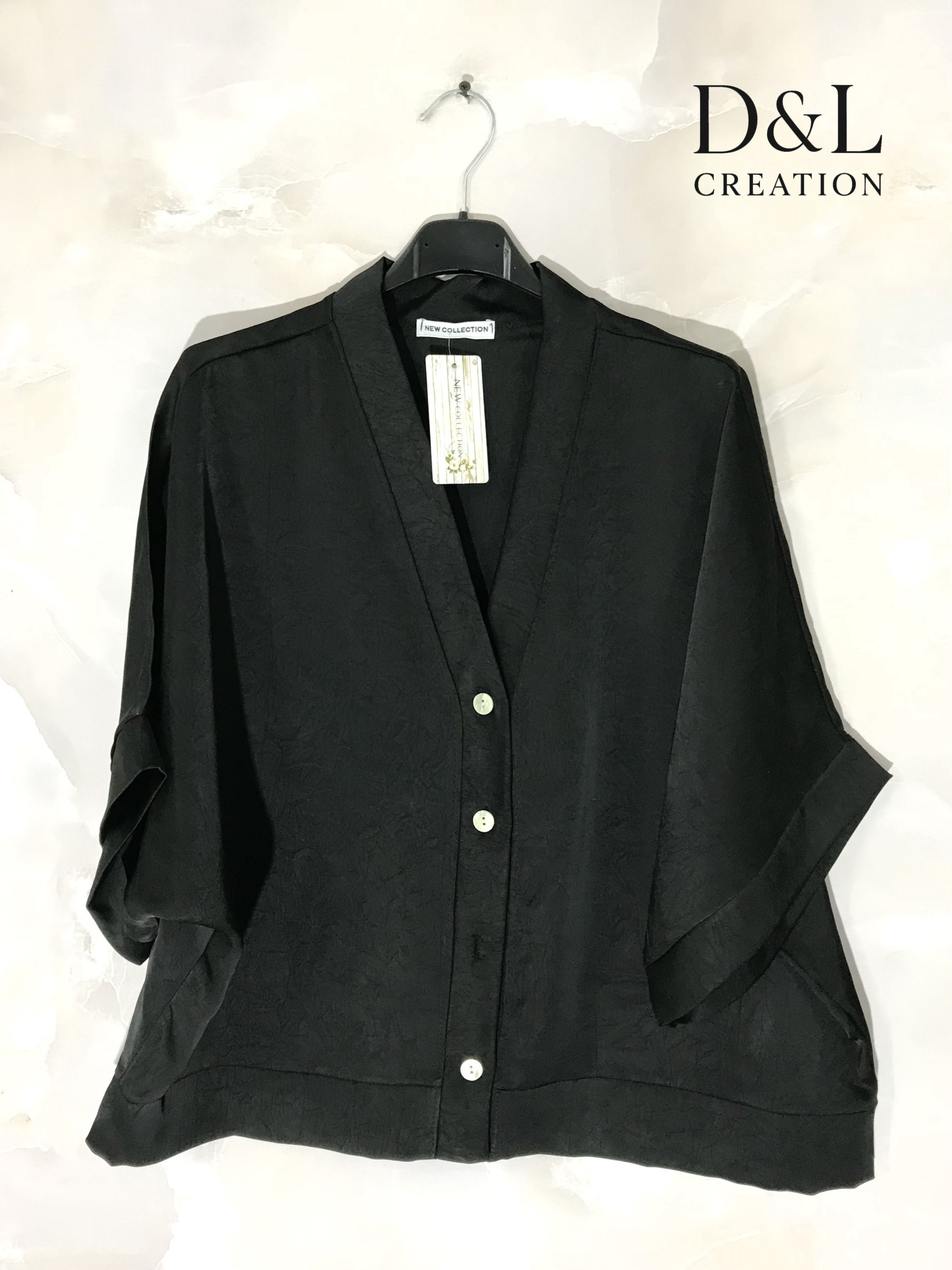 Grossista D&L CREATION - Cardigan corto effetto satinato taglie 38 a 48