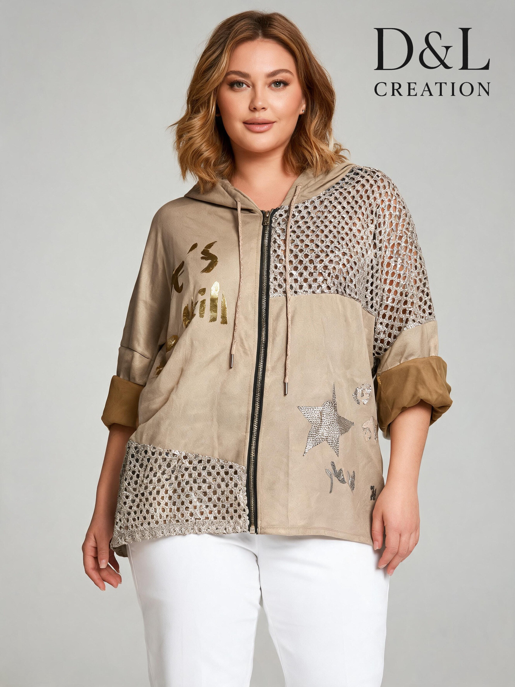 Grossiste D&L CREATION - Gilet suédine ajouré T38 à T46