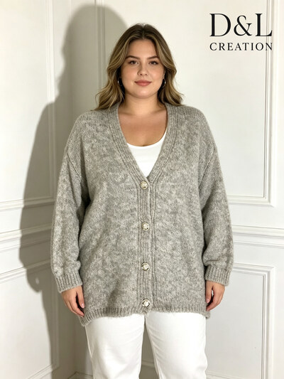 Grossiste D&L CREATION - Gilet boutonné avec laine T40 à T52 Grossiste D&L CREATION - Gilet boutonné avec laine T40 à T52