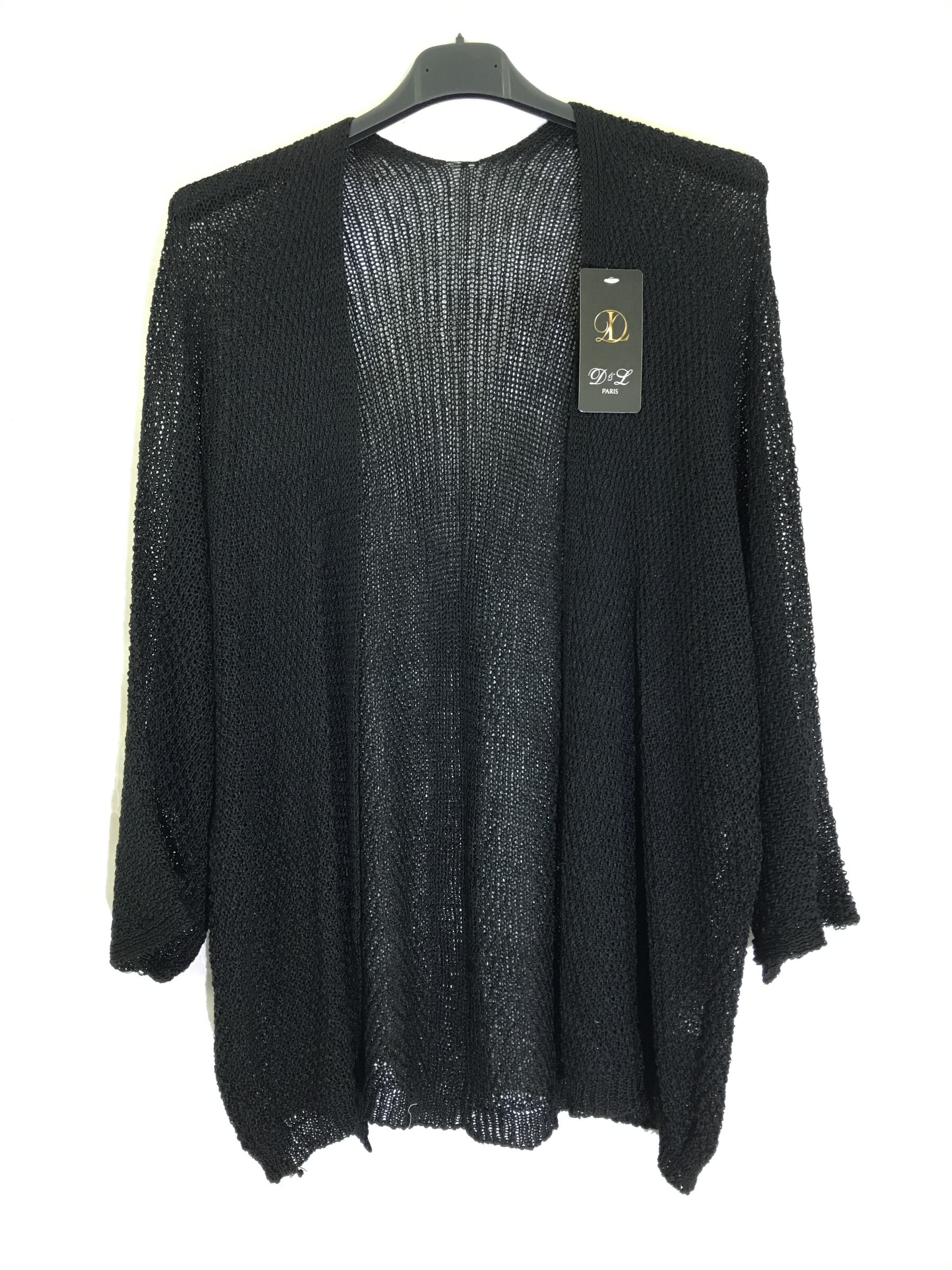 Großhändler D&L CREATION - Feinstrick-Cardigan mit mittellangen Ärmeln