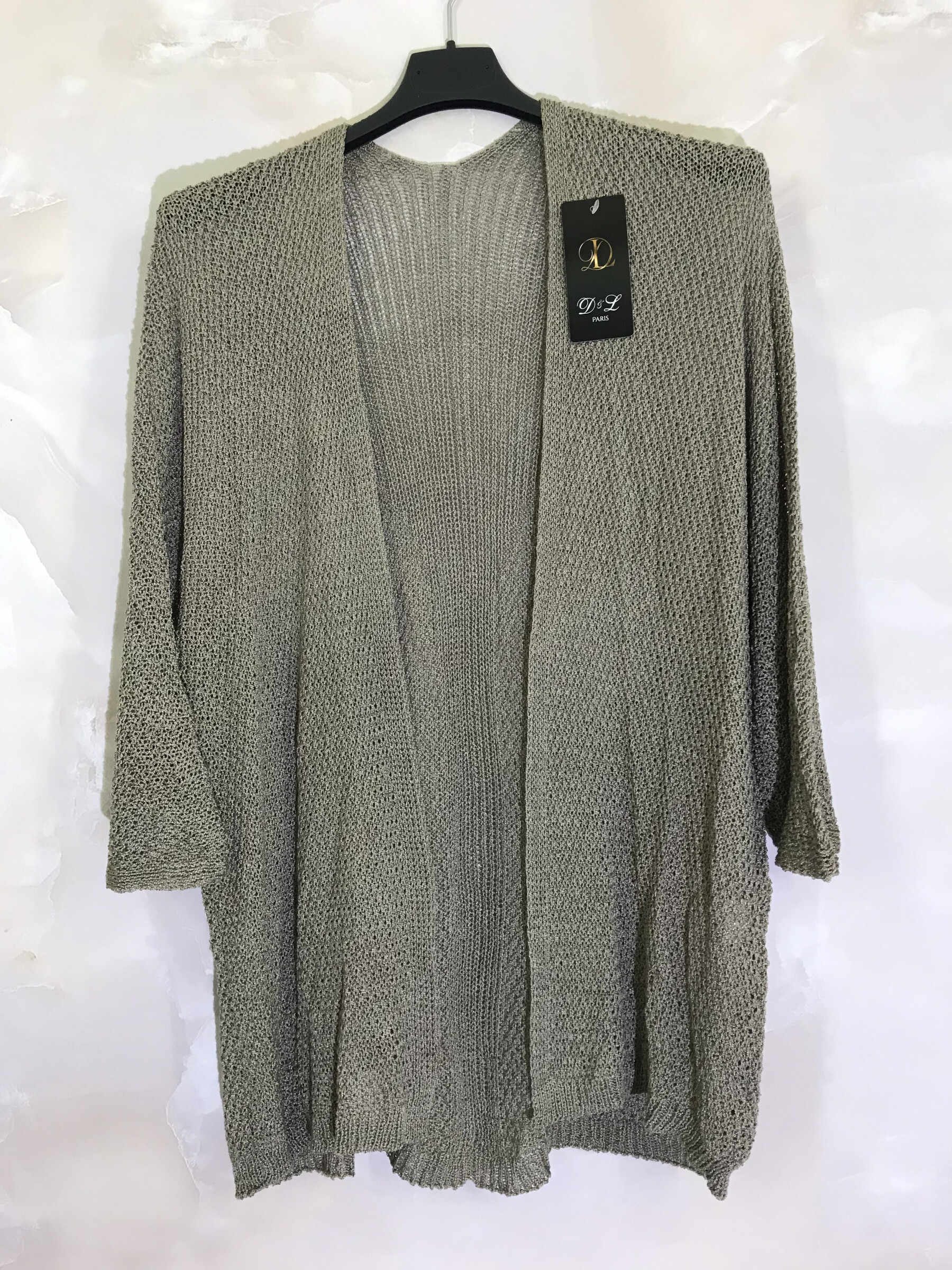 Großhändler D&L CREATION - Feinstrick-Cardigan mit mittellangen Ärmeln