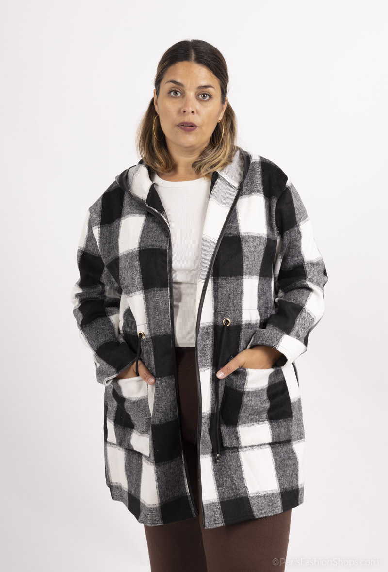 Grossiste D&L Creation - Manteau imprimé carreaux