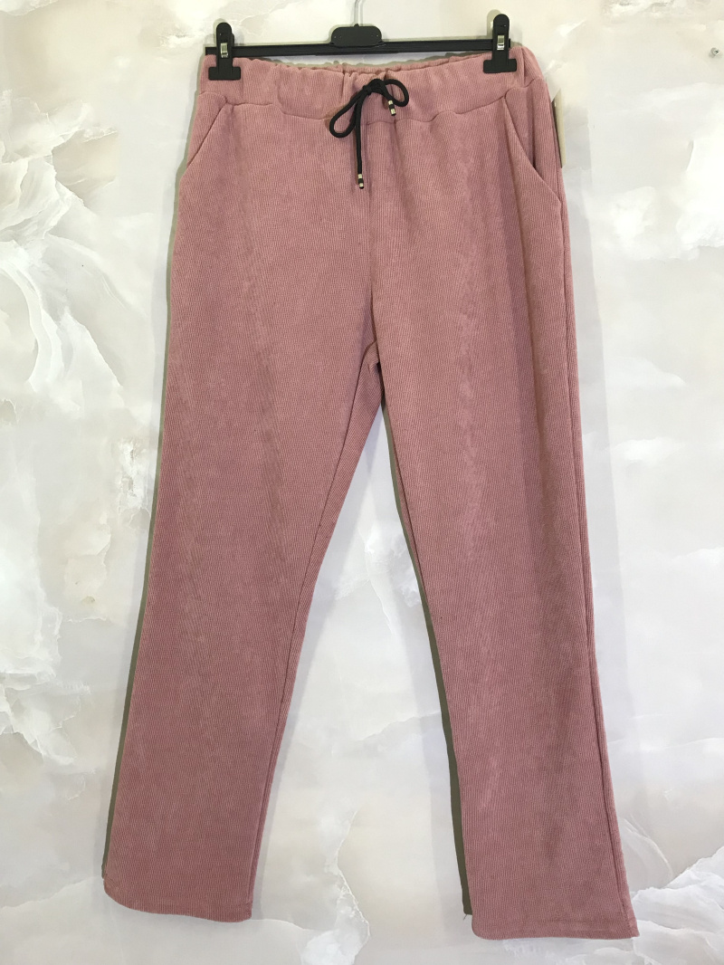 Wholesaler D&L Creation - Velvet pants with drawstring and pockets