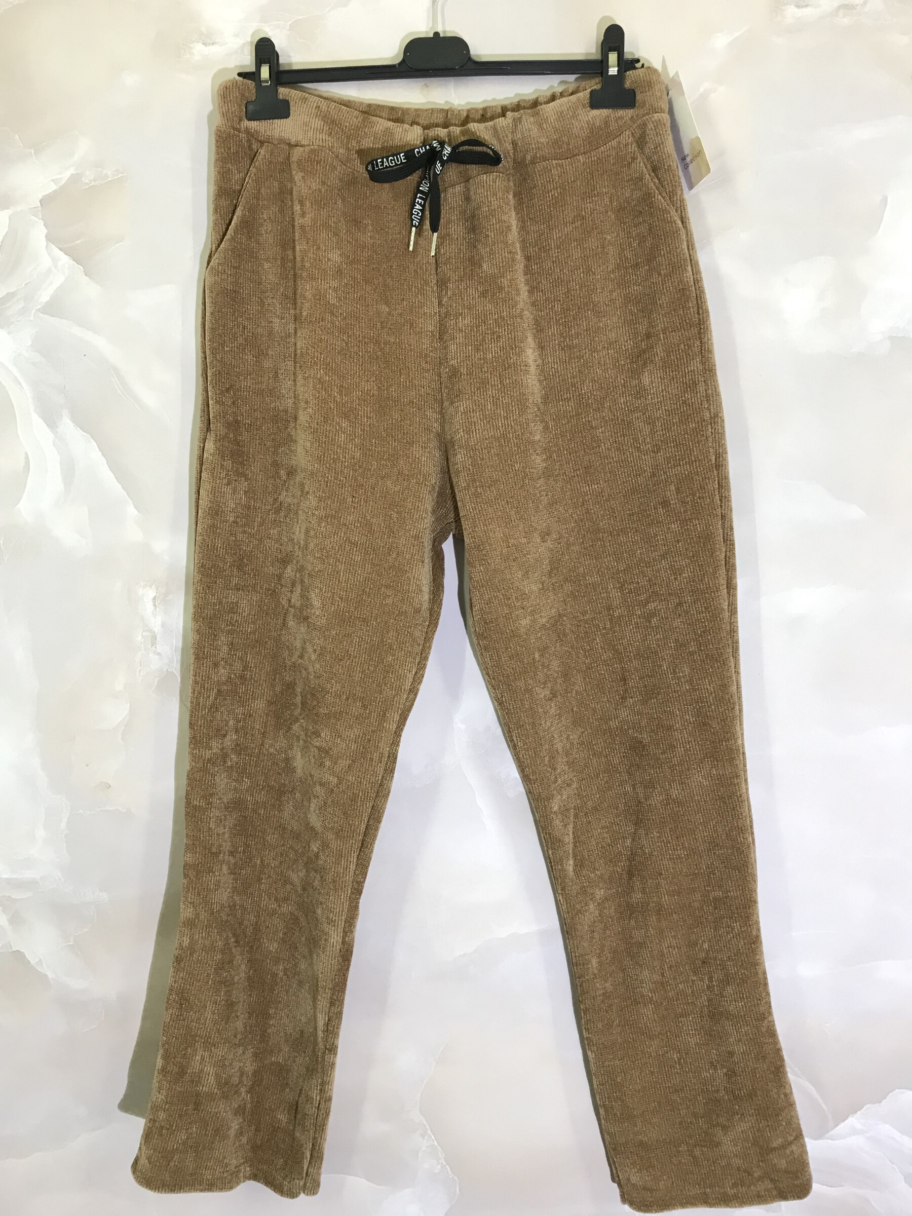 Wholesaler D&L Creation - Velvet pants with drawstring and pockets