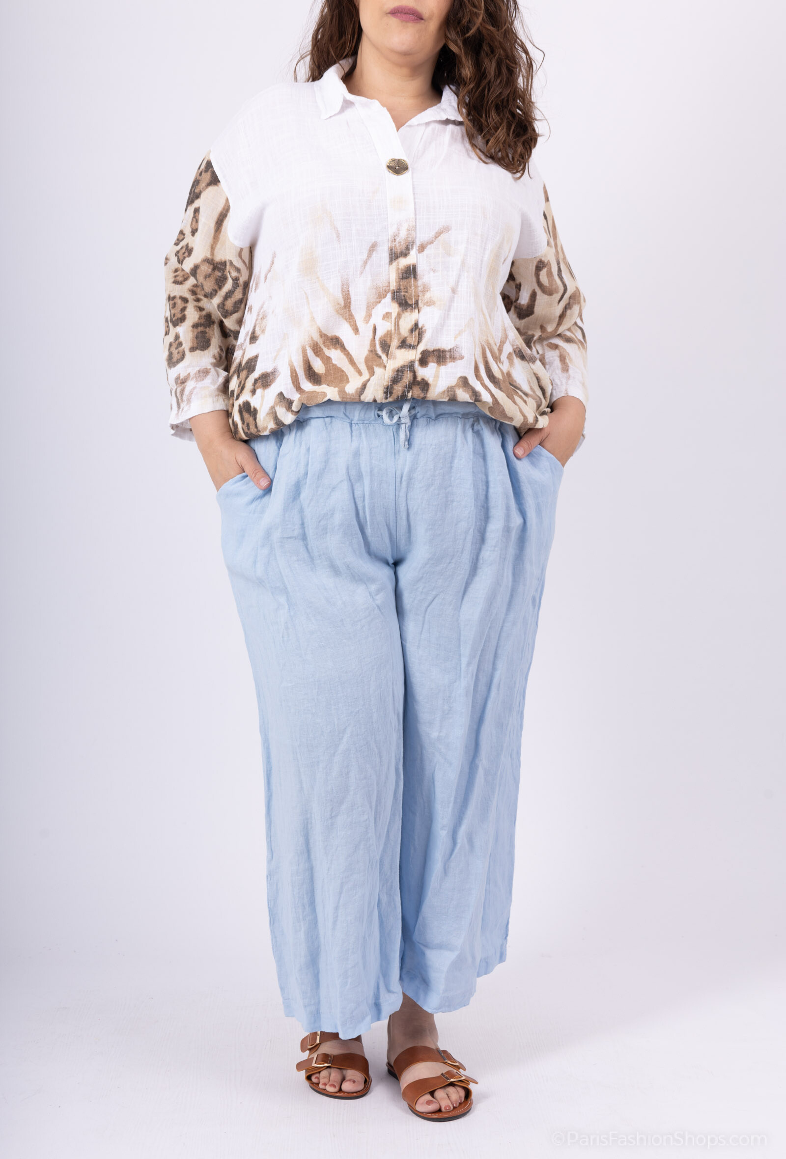 Mayorista D&L CREATION - Pantalones 7/8 patas anchas unidas en ropa T40 T50 T40