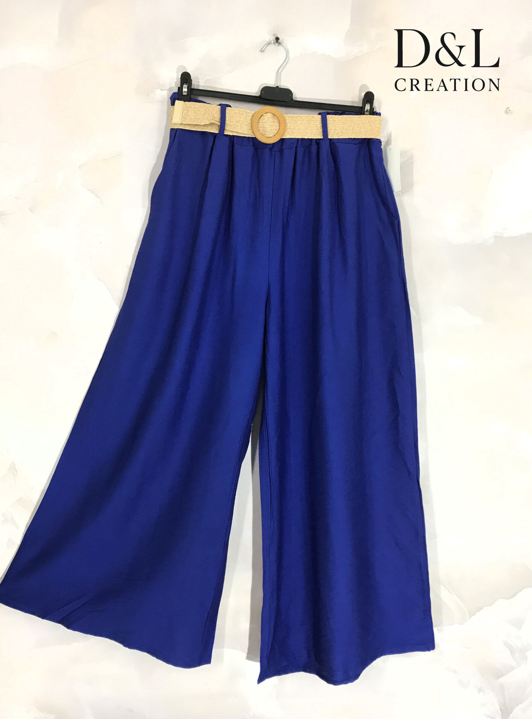 Großhändler D&L CREATION - Weite Hose in Übergröße mit Gürtel Größe 38 bis 50