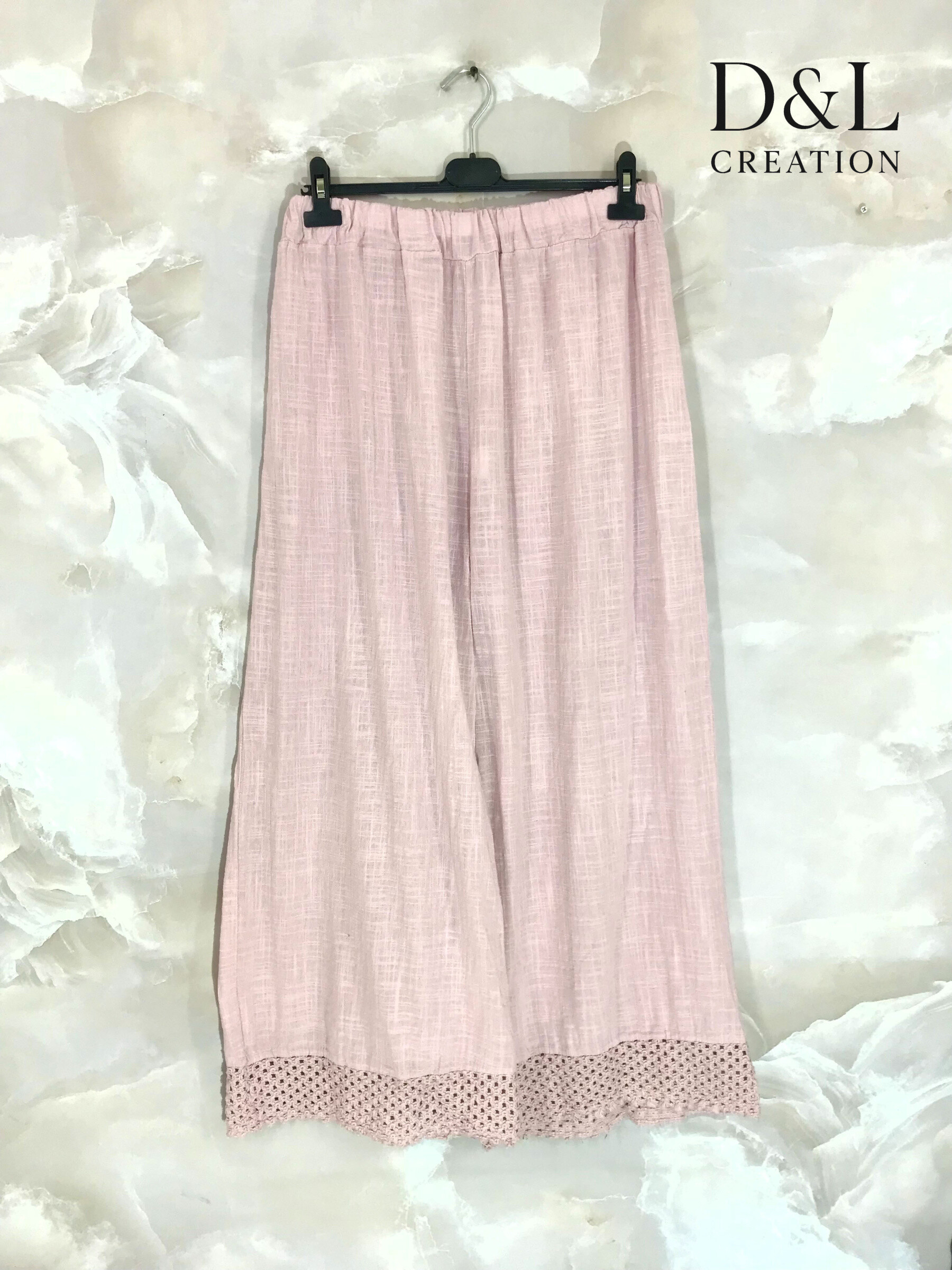 Mayorista D&L CREATION - Piernas anchas de algodón con encaje con borde T38 en T50